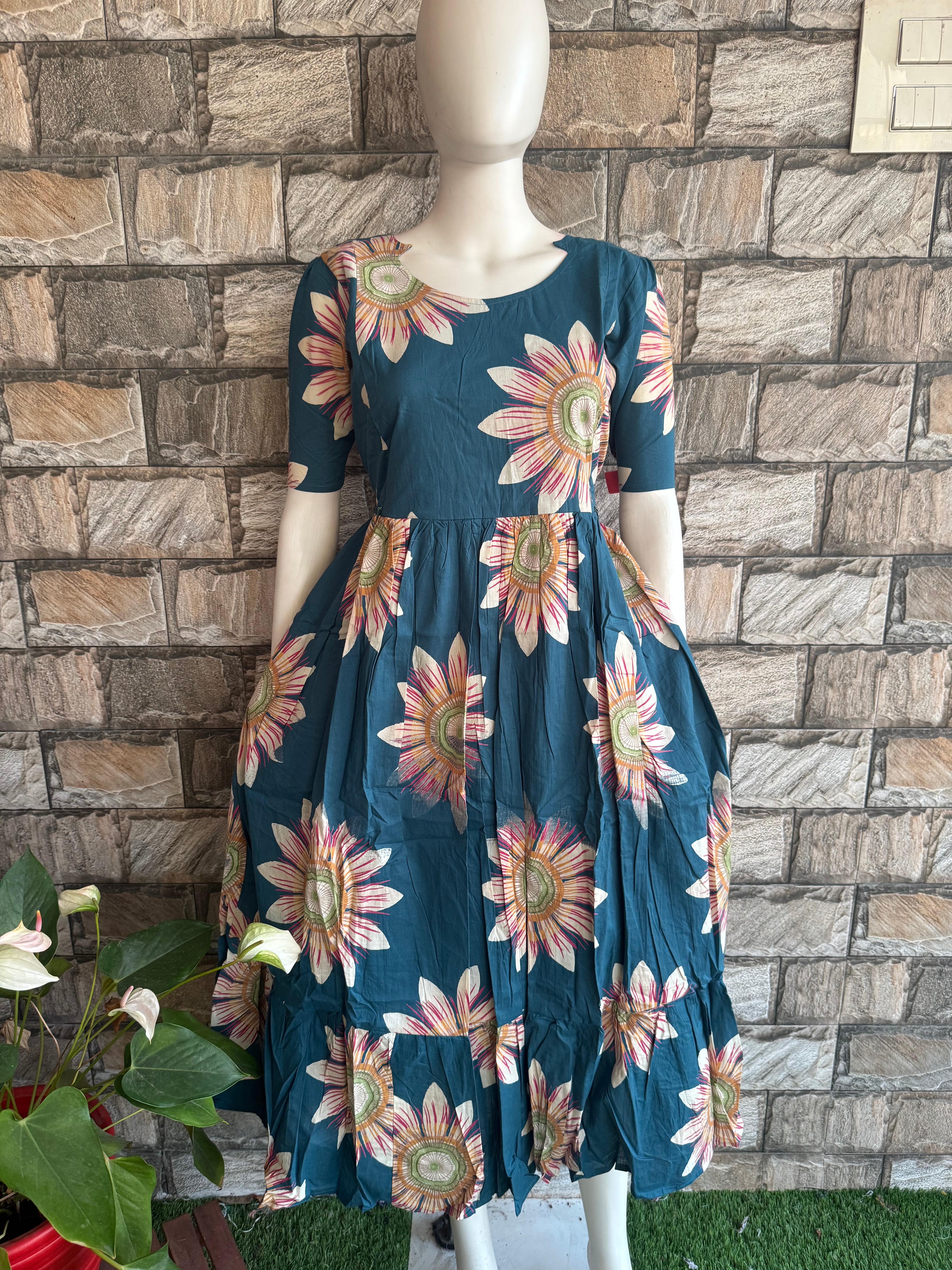 Maternity sunflower cotton Maxi CF164