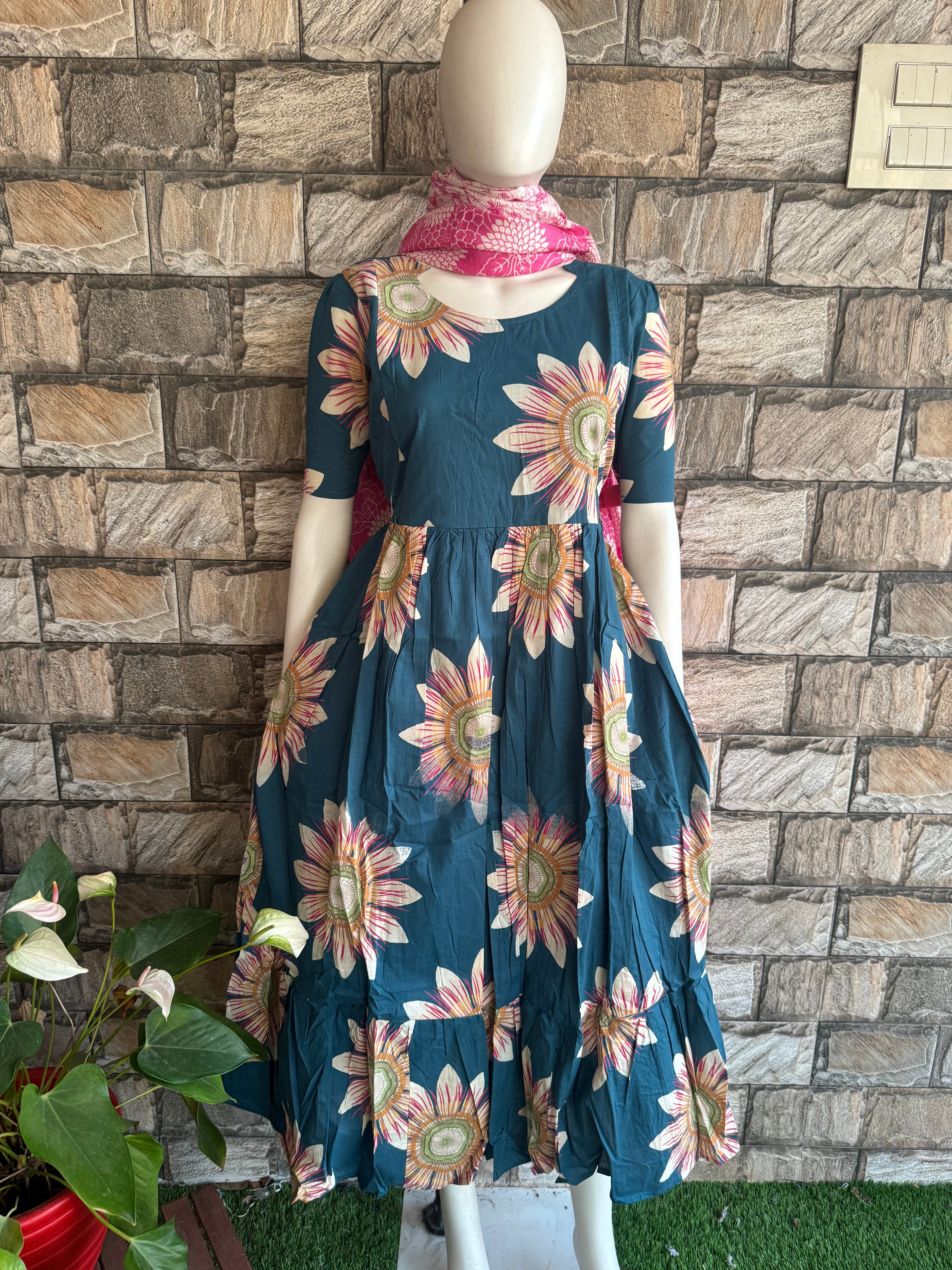 Maternity sunflower cotton Maxi CF164