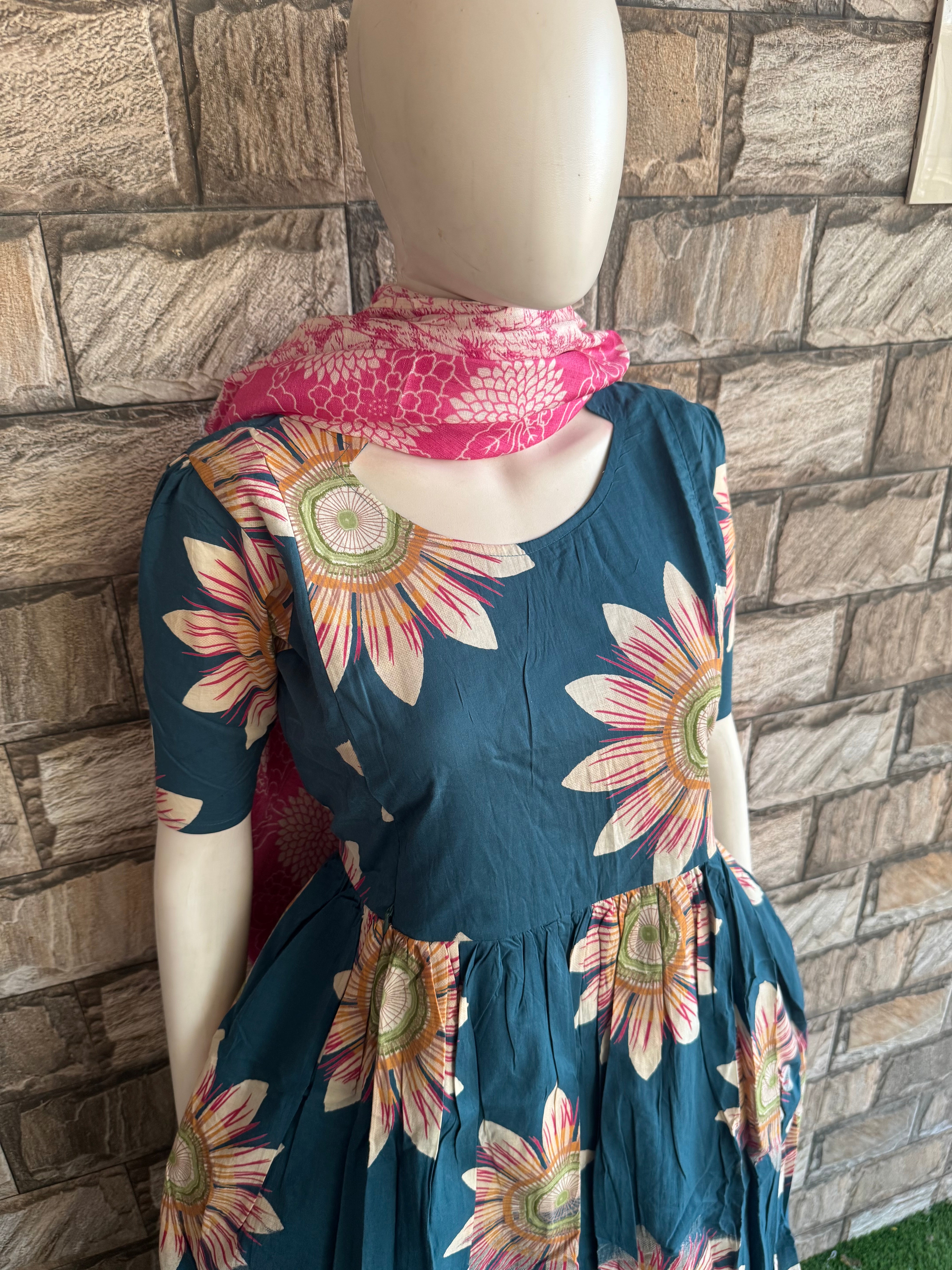 Maternity sunflower cotton Maxi CF164