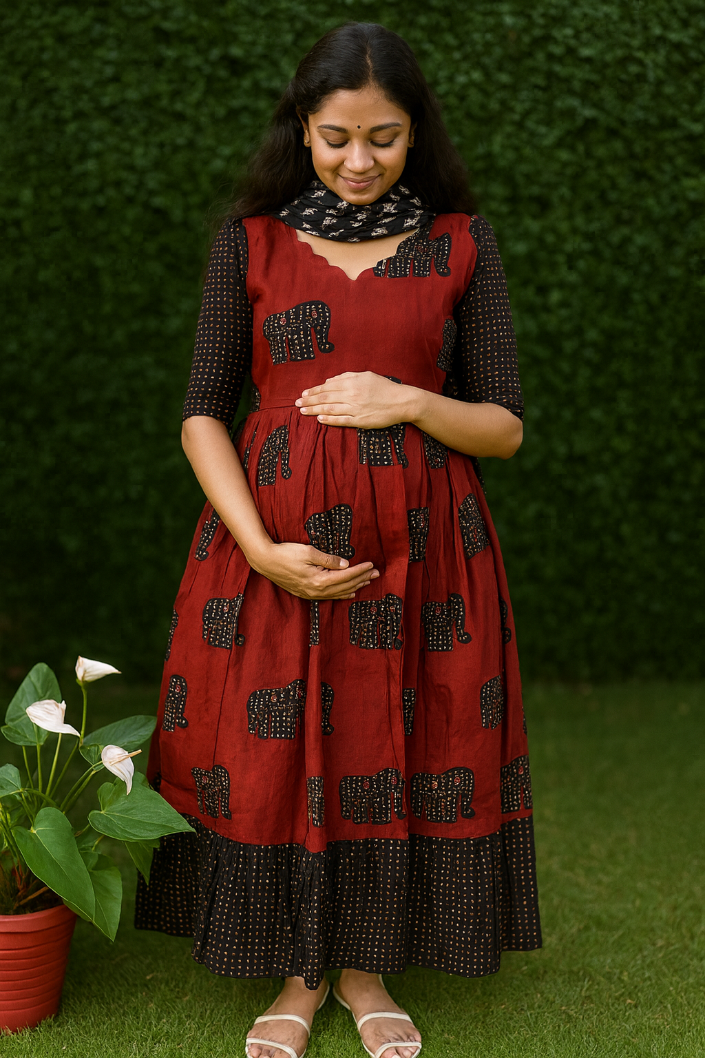 Elegant Maternity Feeding Cotton maxi CF161