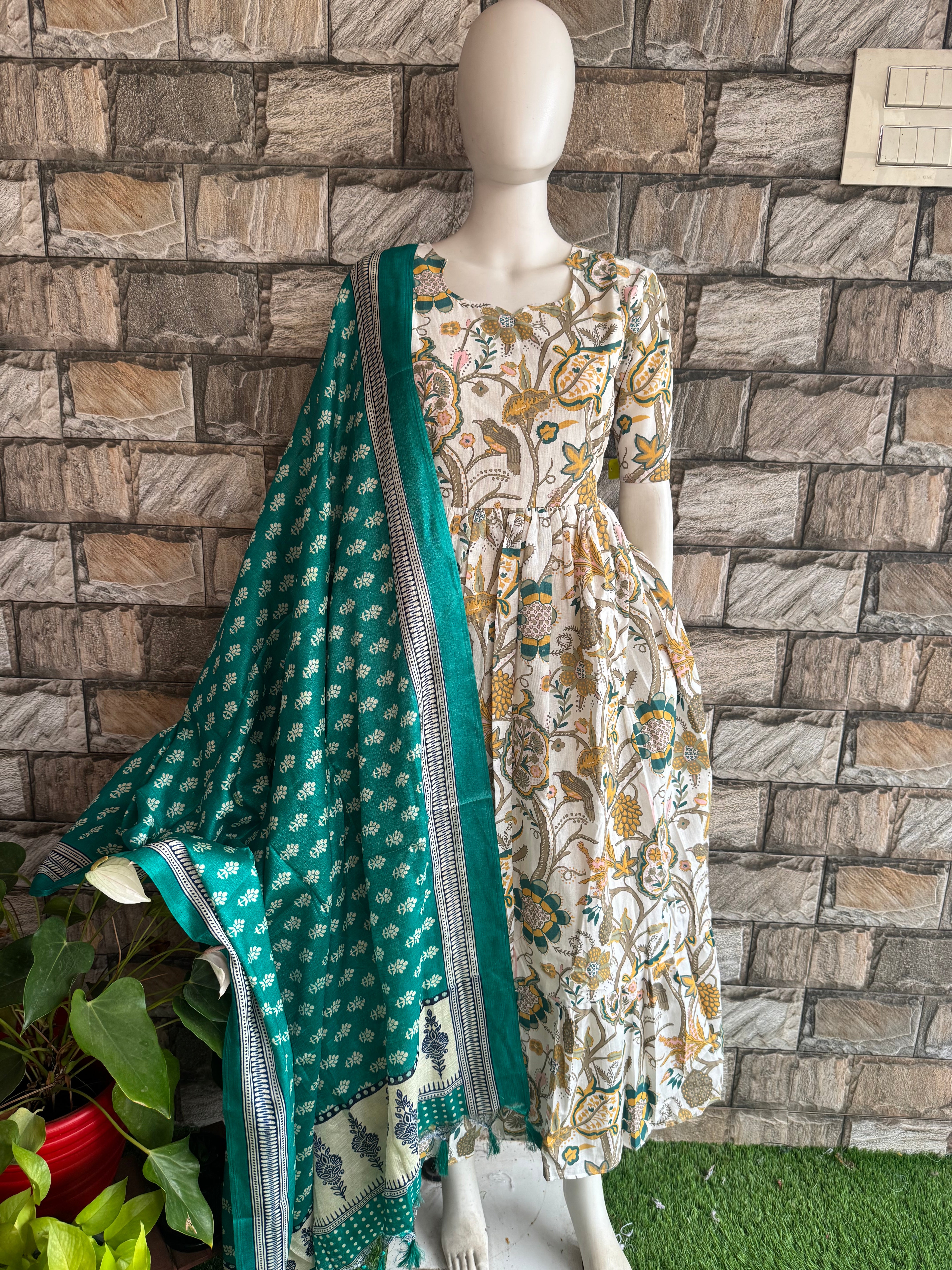 Rama Green poly khadhi dupatta CF162