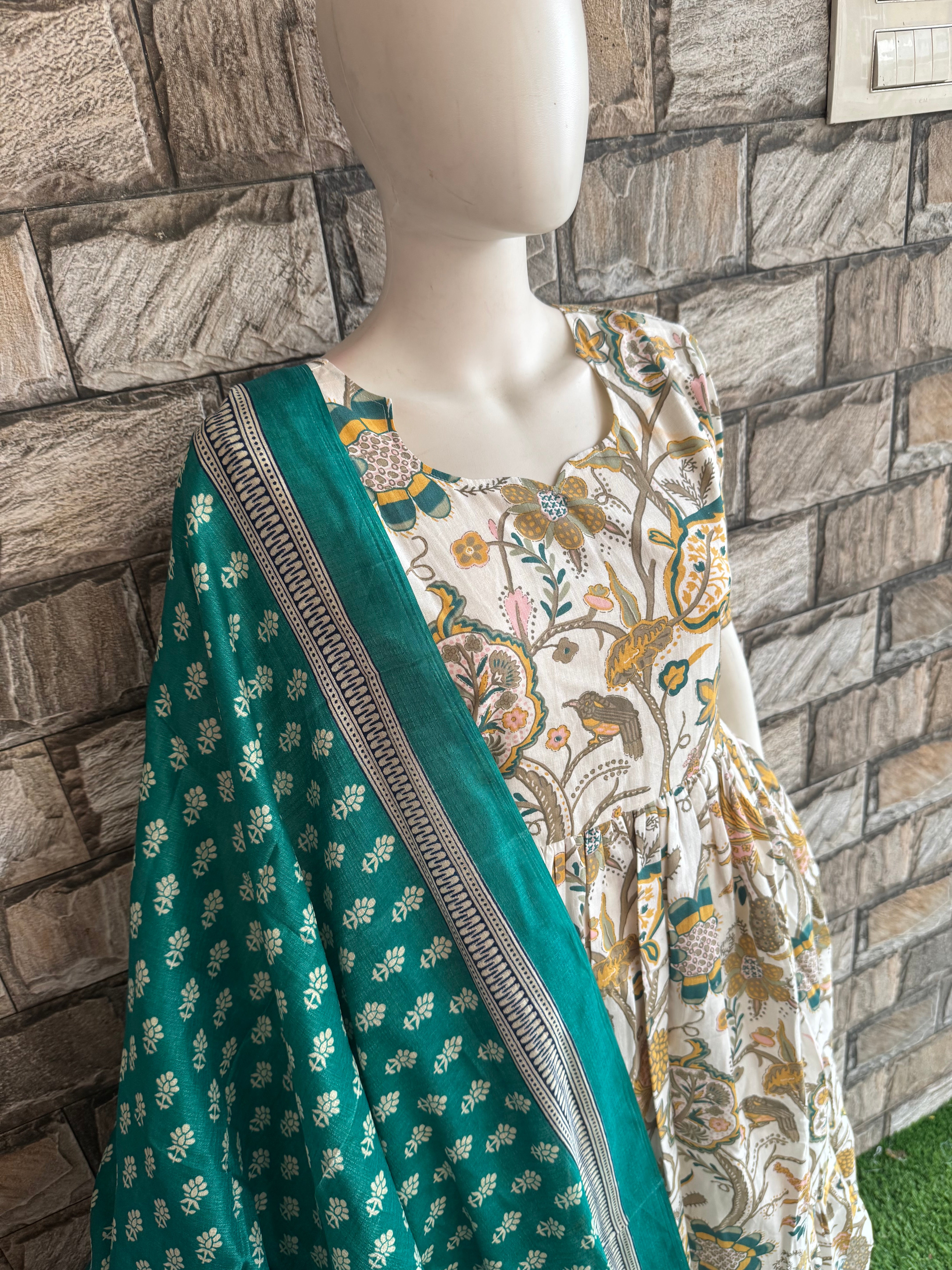 Rama Green poly khadhi dupatta CF162