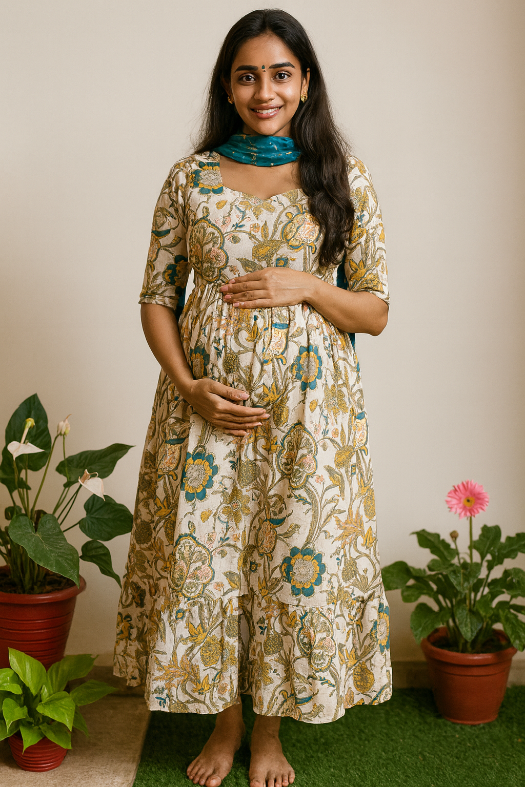 Maternity maxi Half white Tree maxi CF162