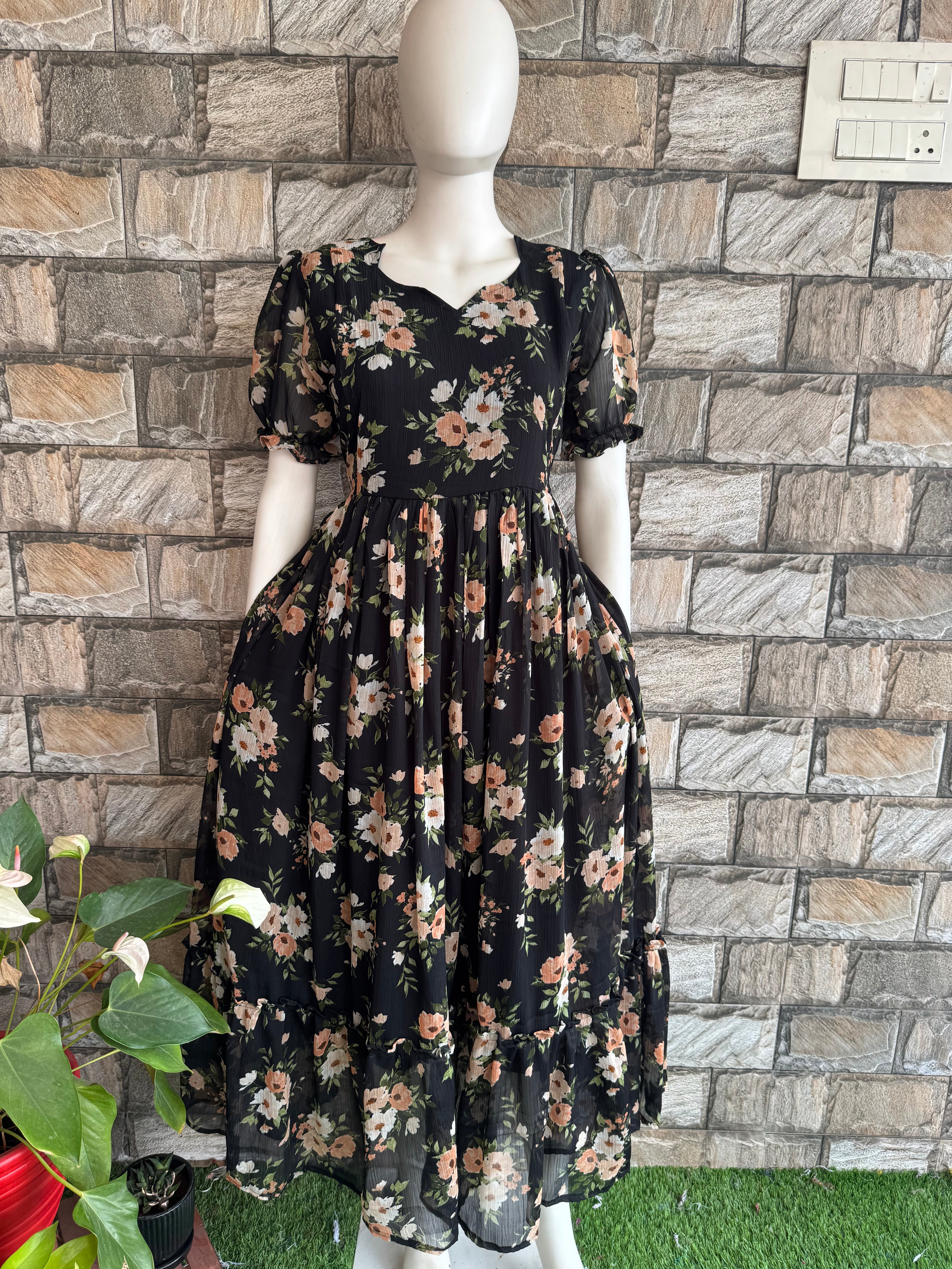 Perfect for Mom & Mom to be -Black crush chiffon  CF166