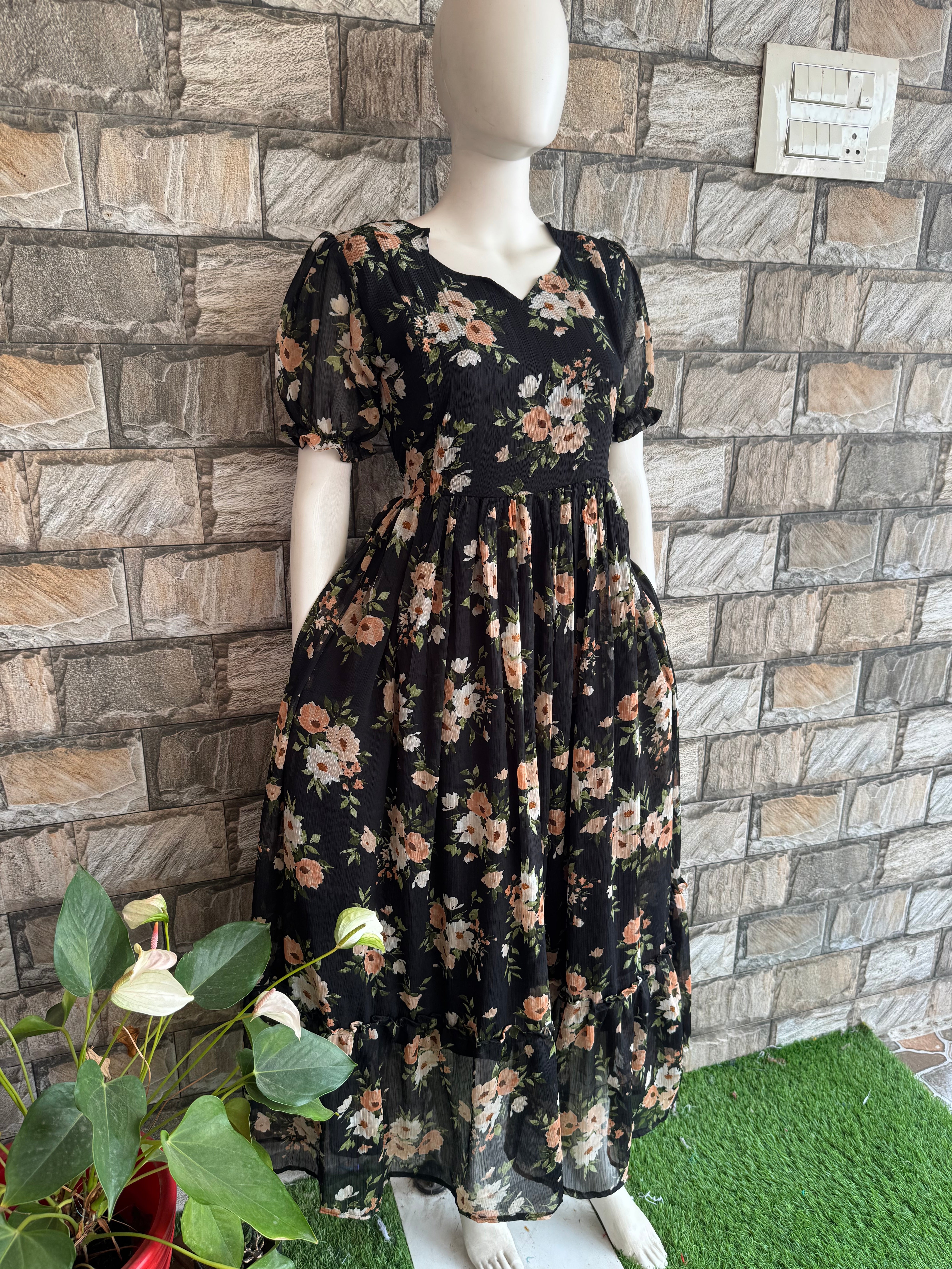 Perfect for Mom & Mom to be -Black crush chiffon  CF166