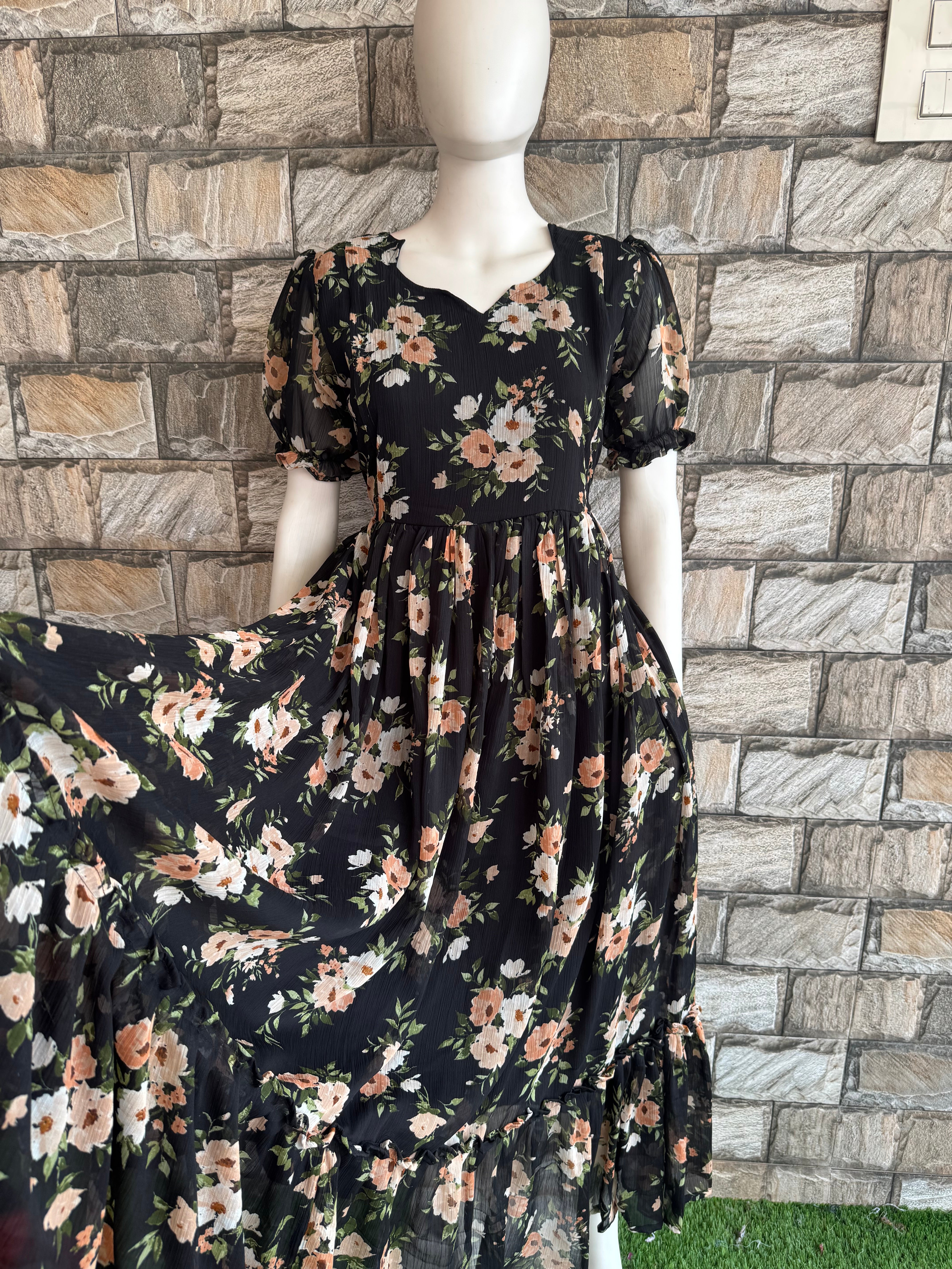 Perfect for Mom & Mom to be -Black crush chiffon  CF166