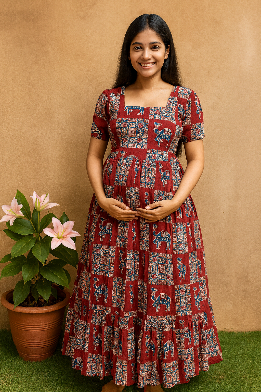 Camel Print - Maternity and Feeding Maxi CF171