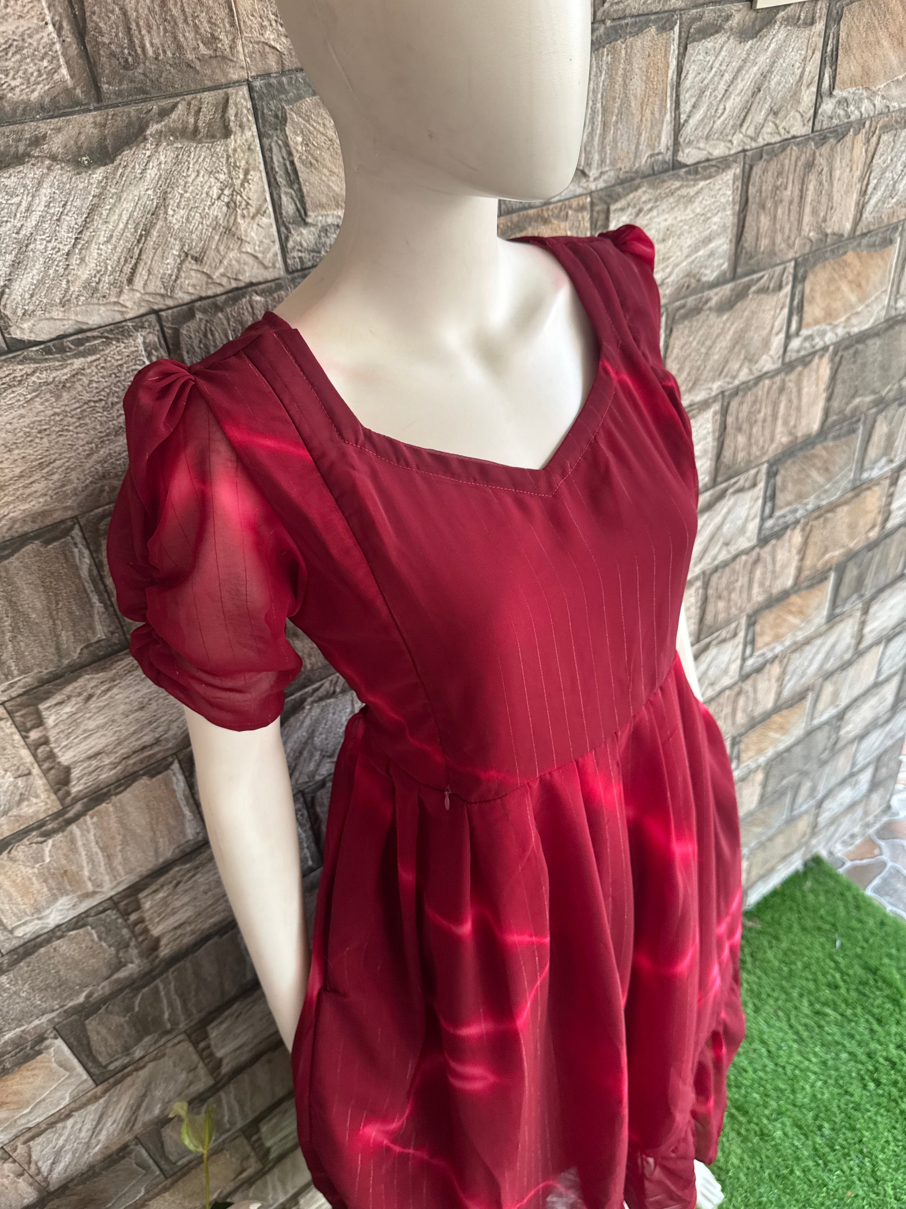 Marble Maroon Georgette Maternity Maxi