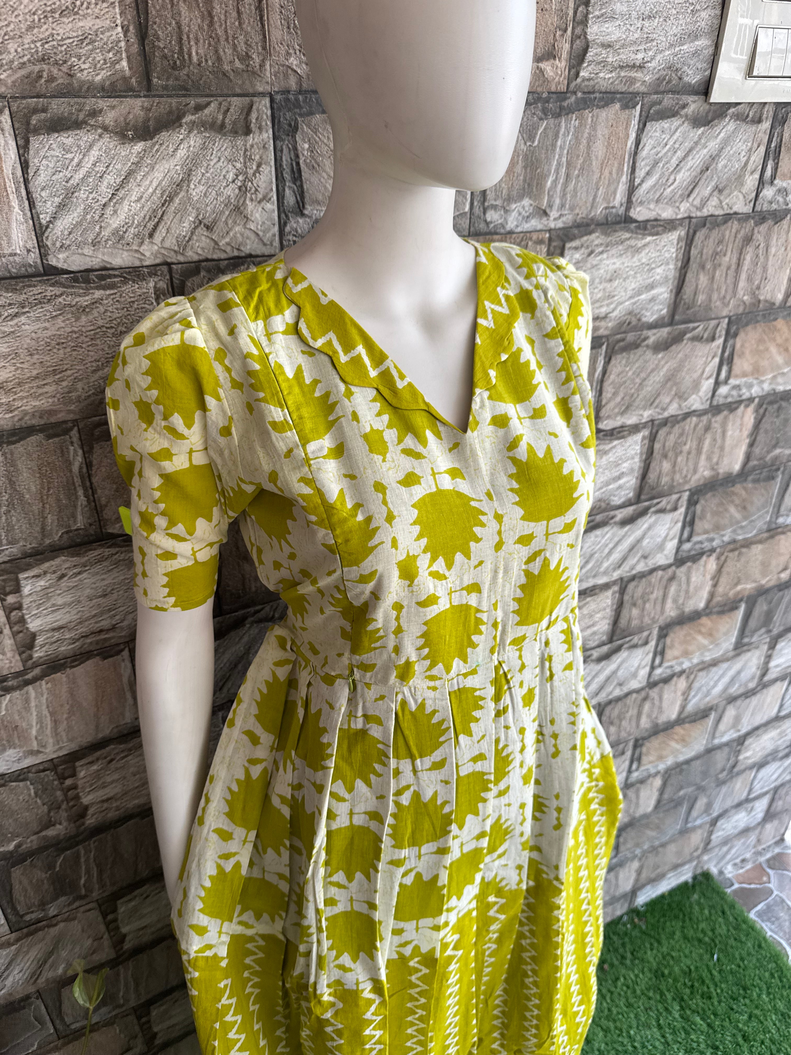 Green Leaf - Perfect cotton maxi for Mom to be