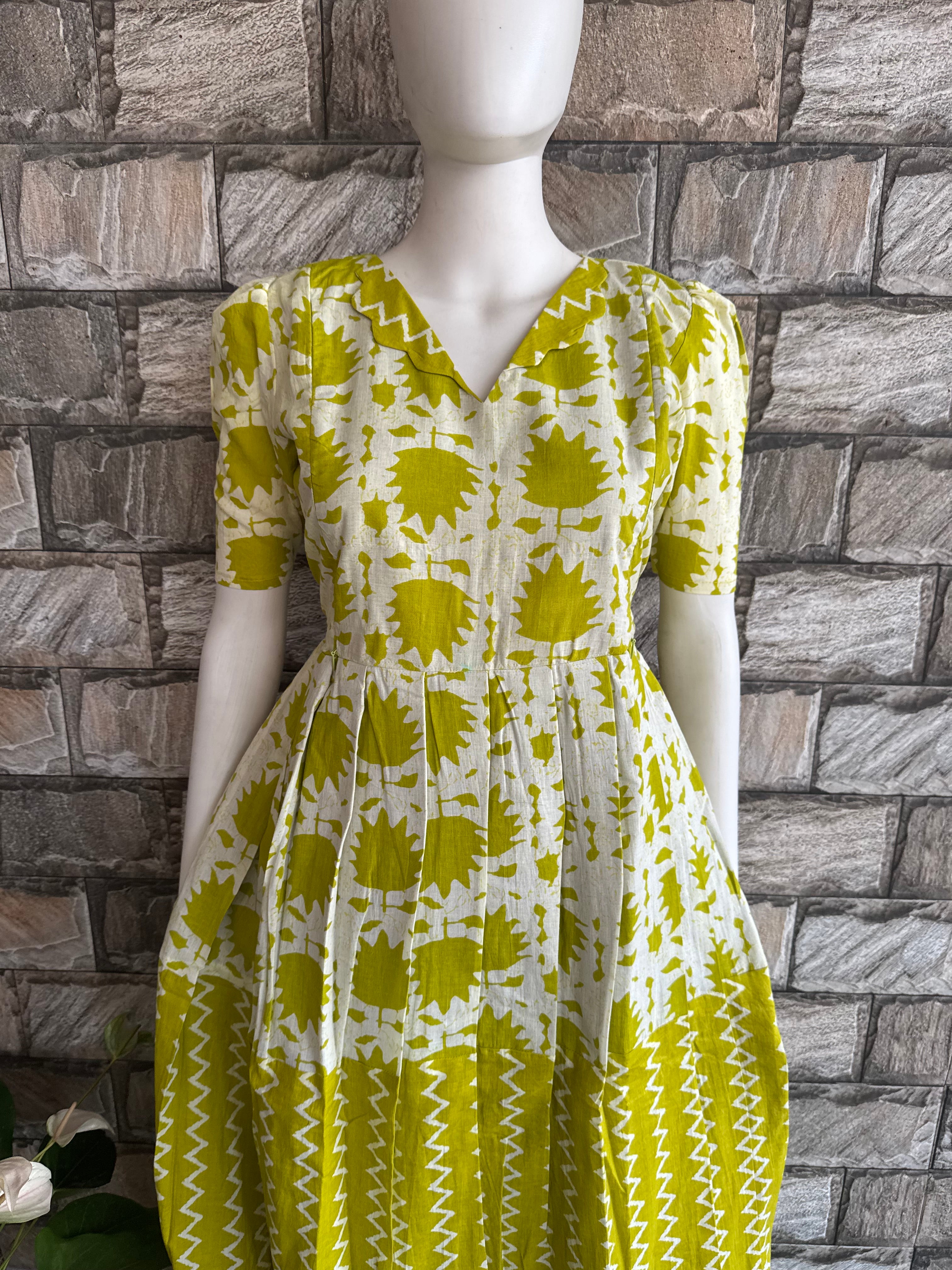 Green Leaf - Perfect cotton maxi for Mom to be