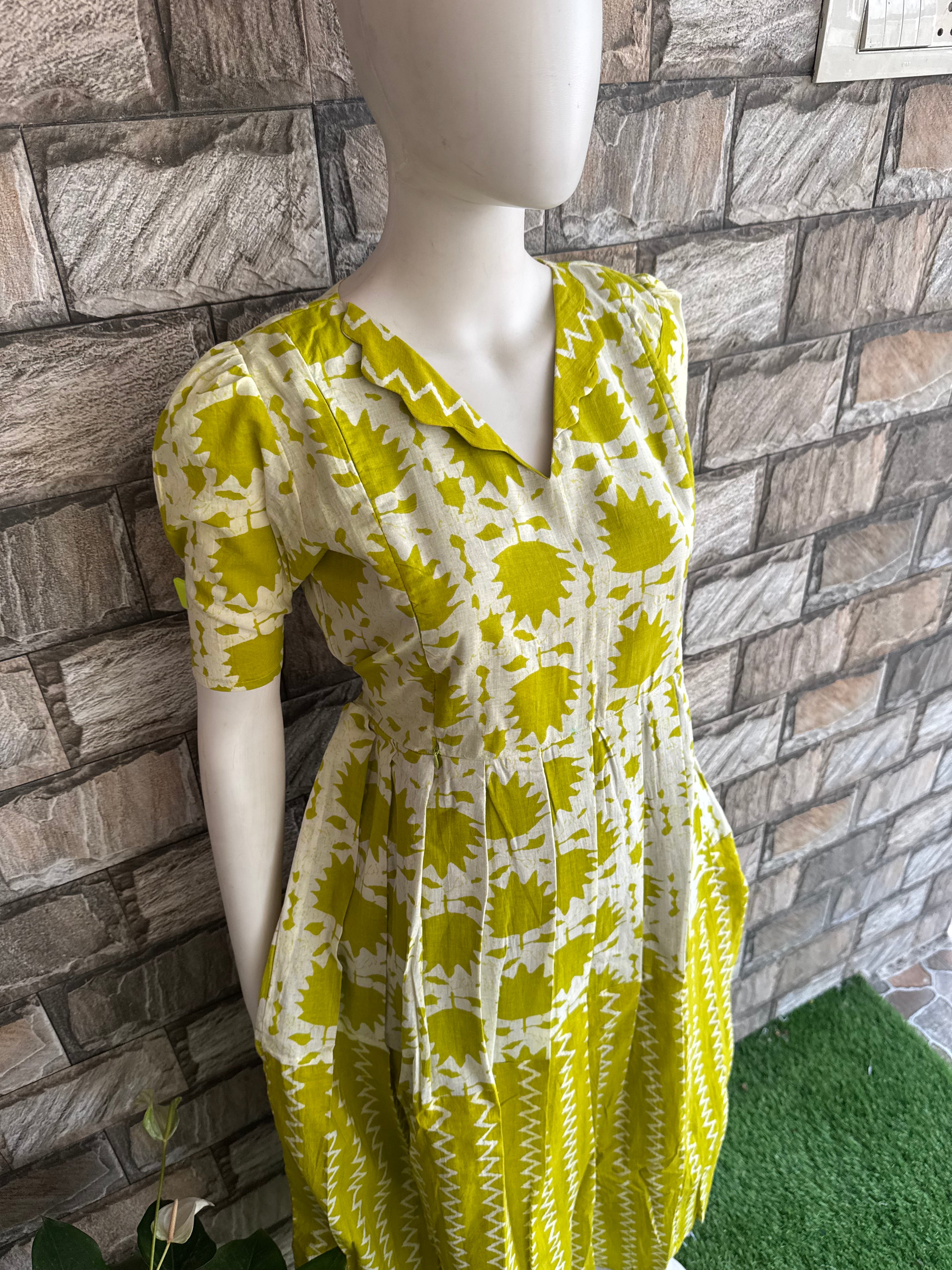 Green Leaf - Perfect cotton maxi for Mom to be