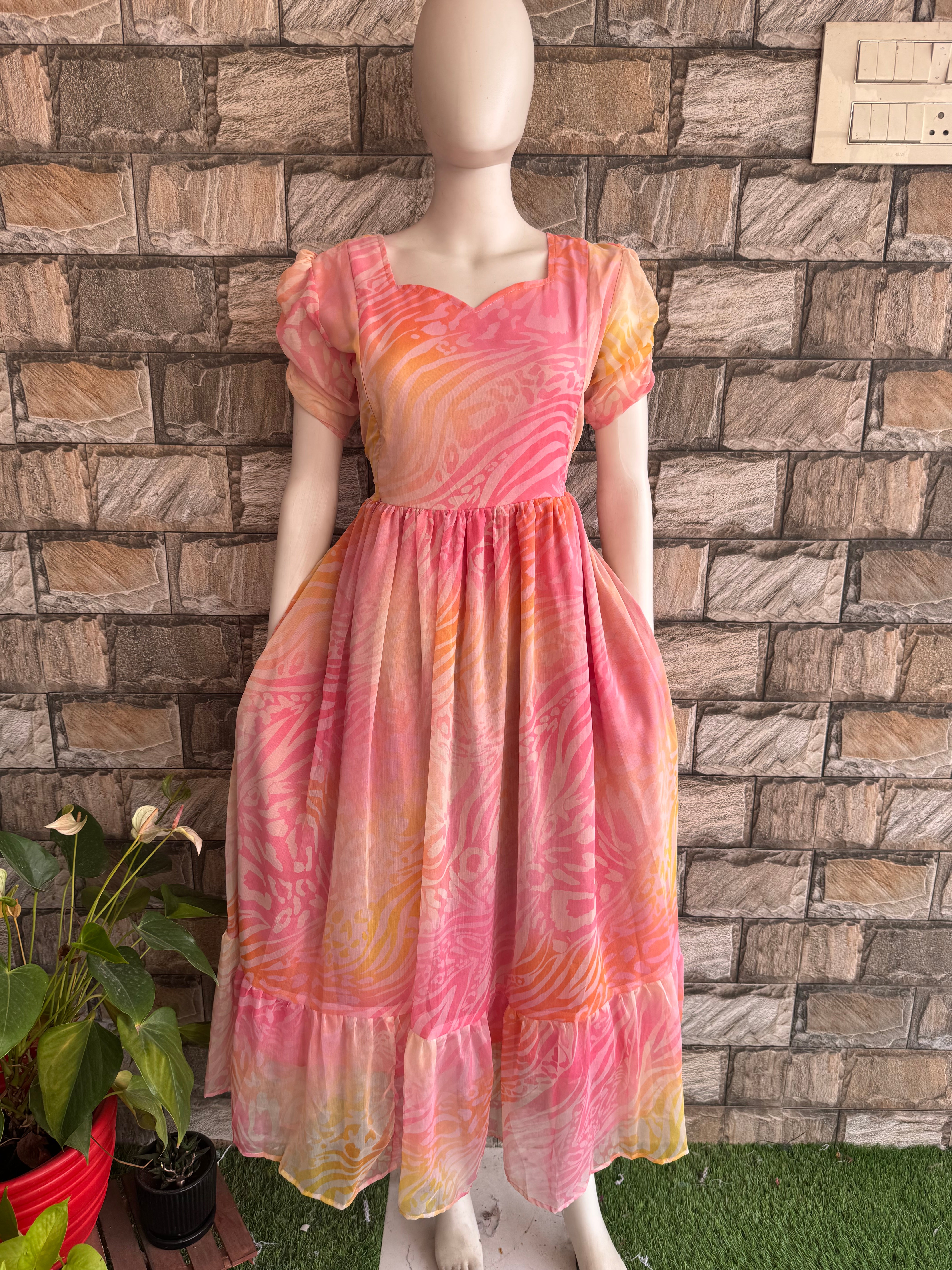 Pink Bliss Maternity Chiffon Maxi