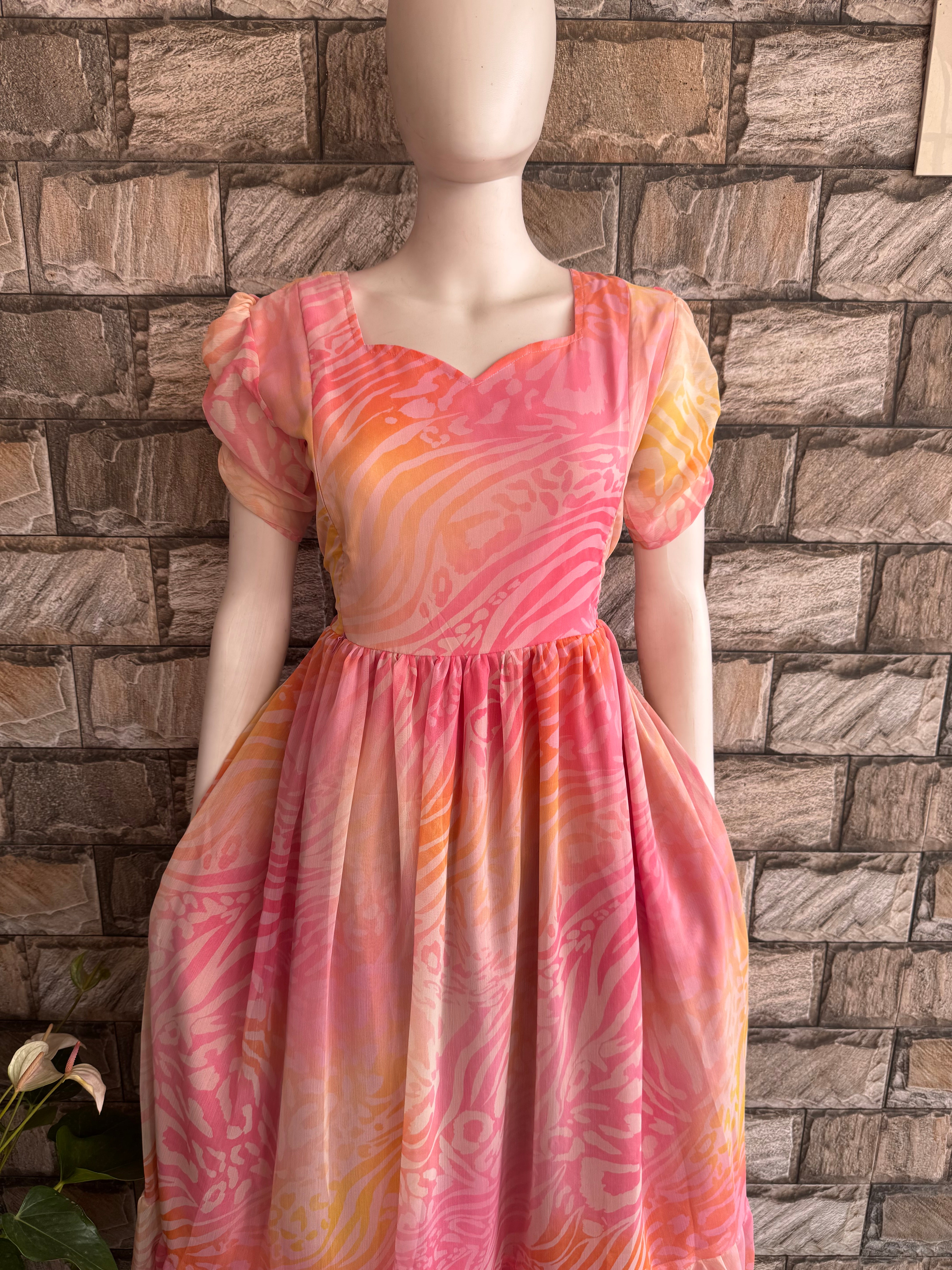 Pink Bliss Maternity Chiffon Maxi