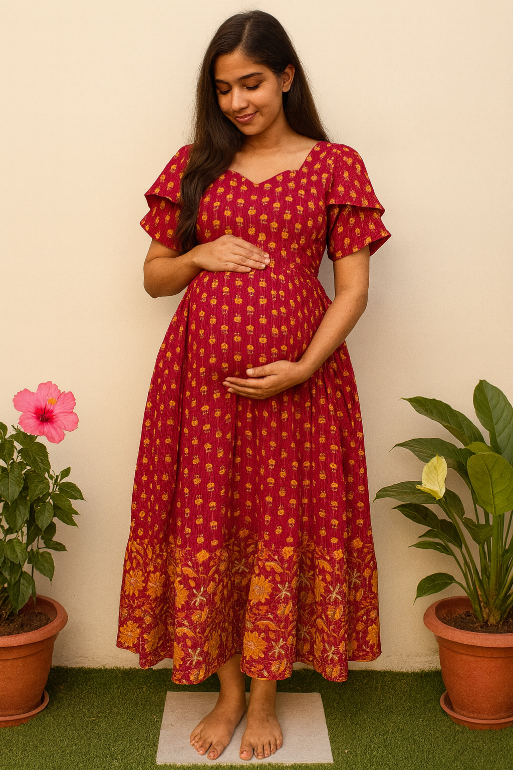 Rose Blossom Maternity maxi