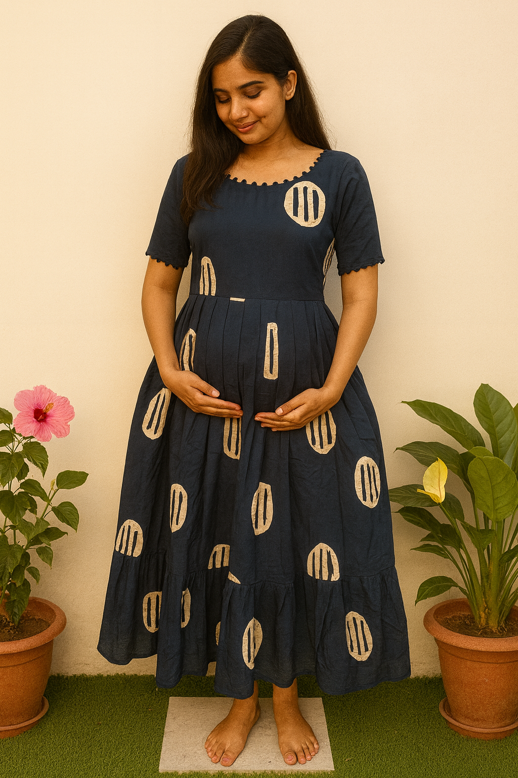 Blush Indigo Comfort Maternity Maxi