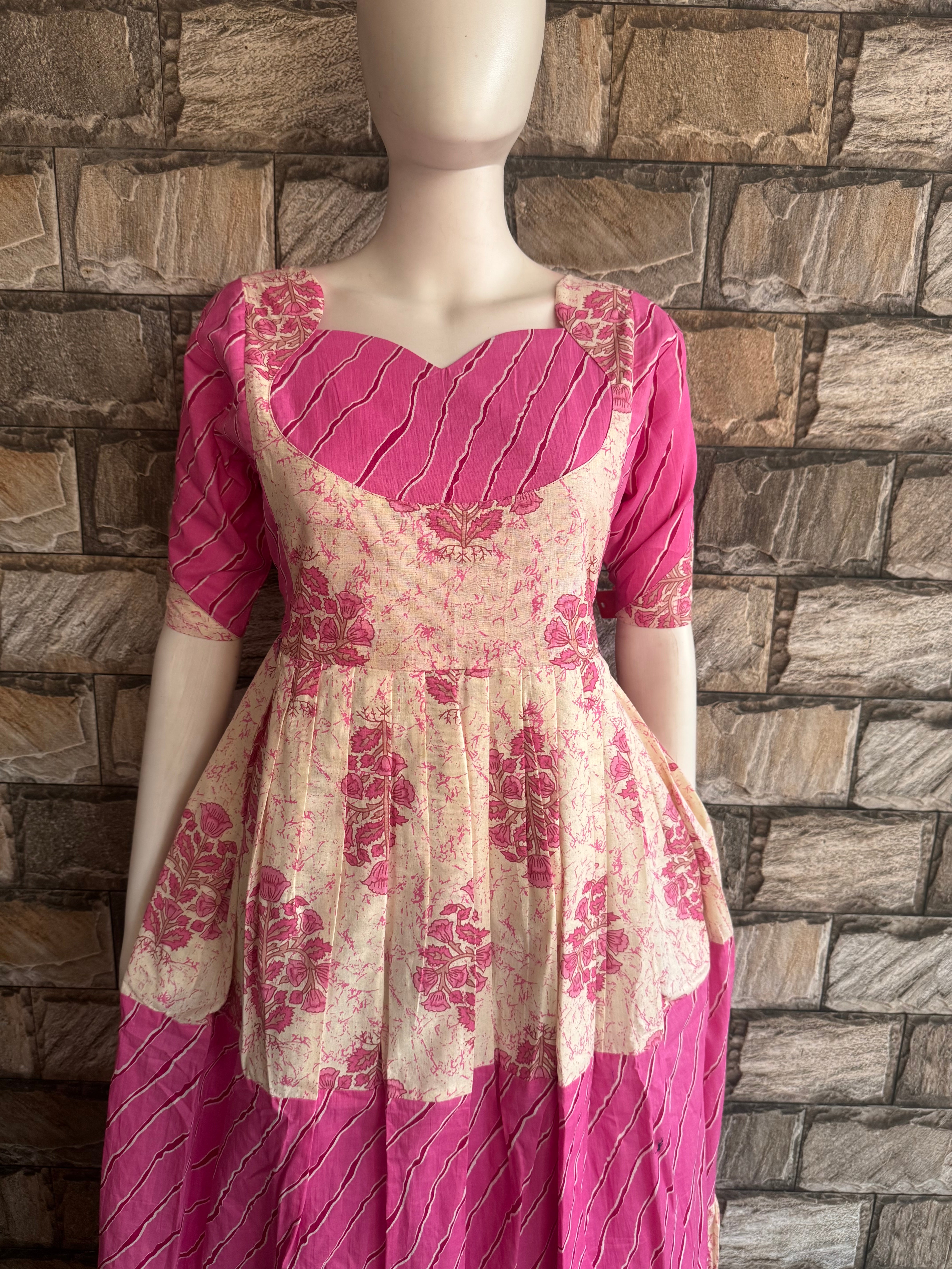 3 tier Pink Maternity Maxi