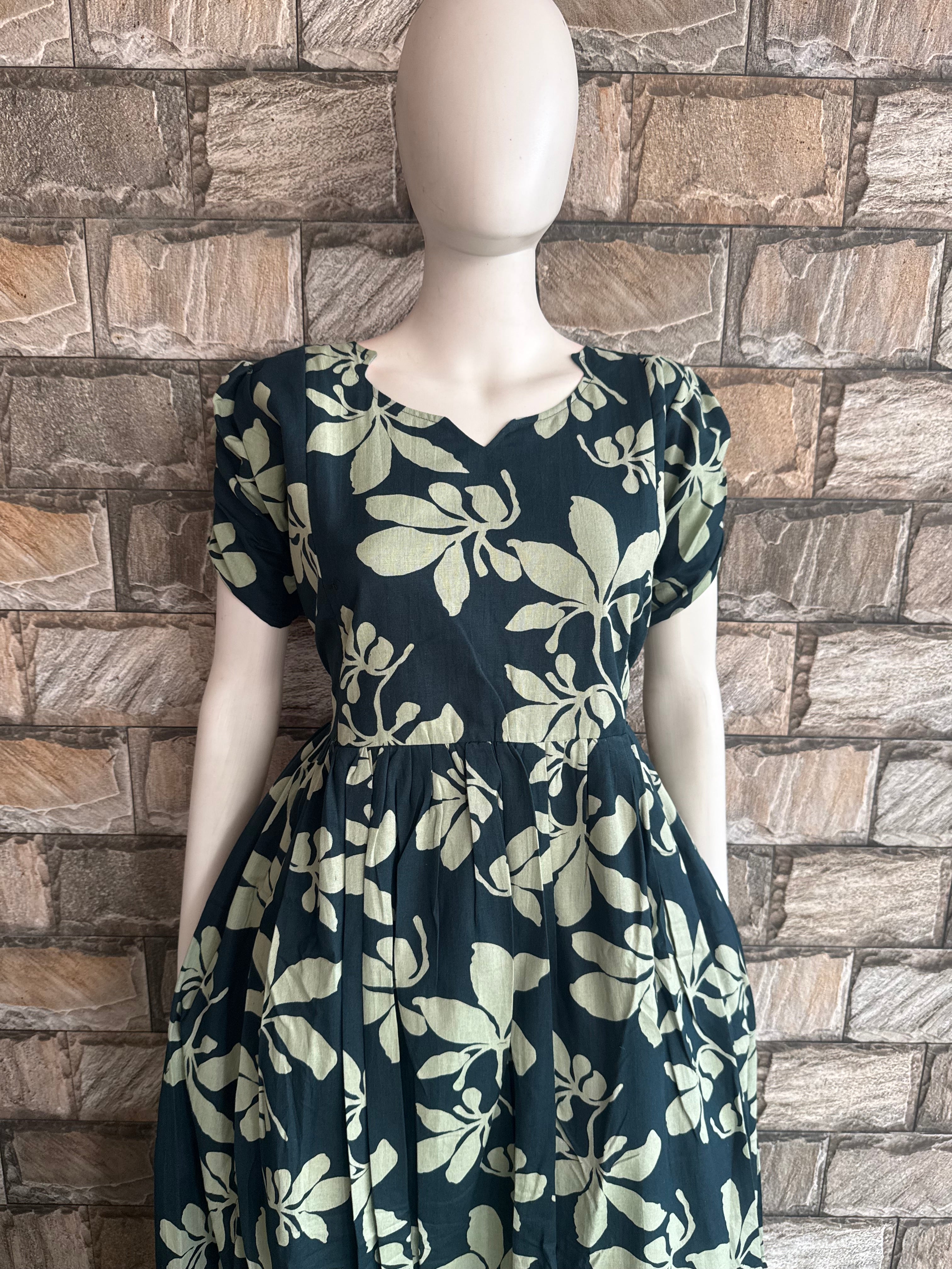 Flex Cotton Green leaf Maxi