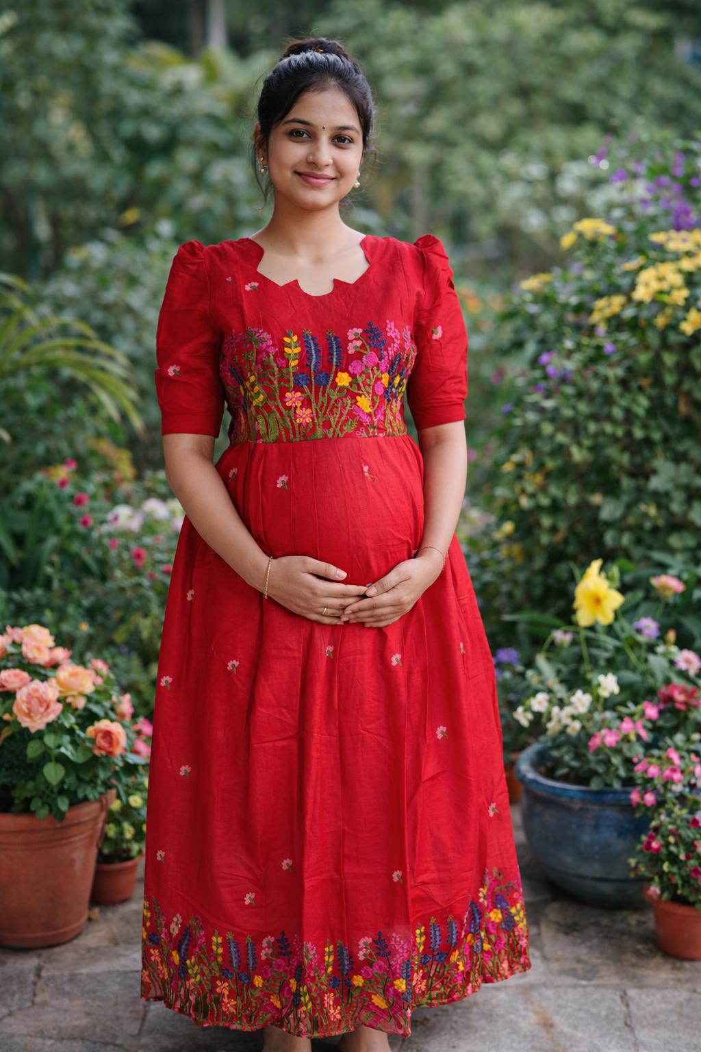Red Chindrella Maternity Maxi