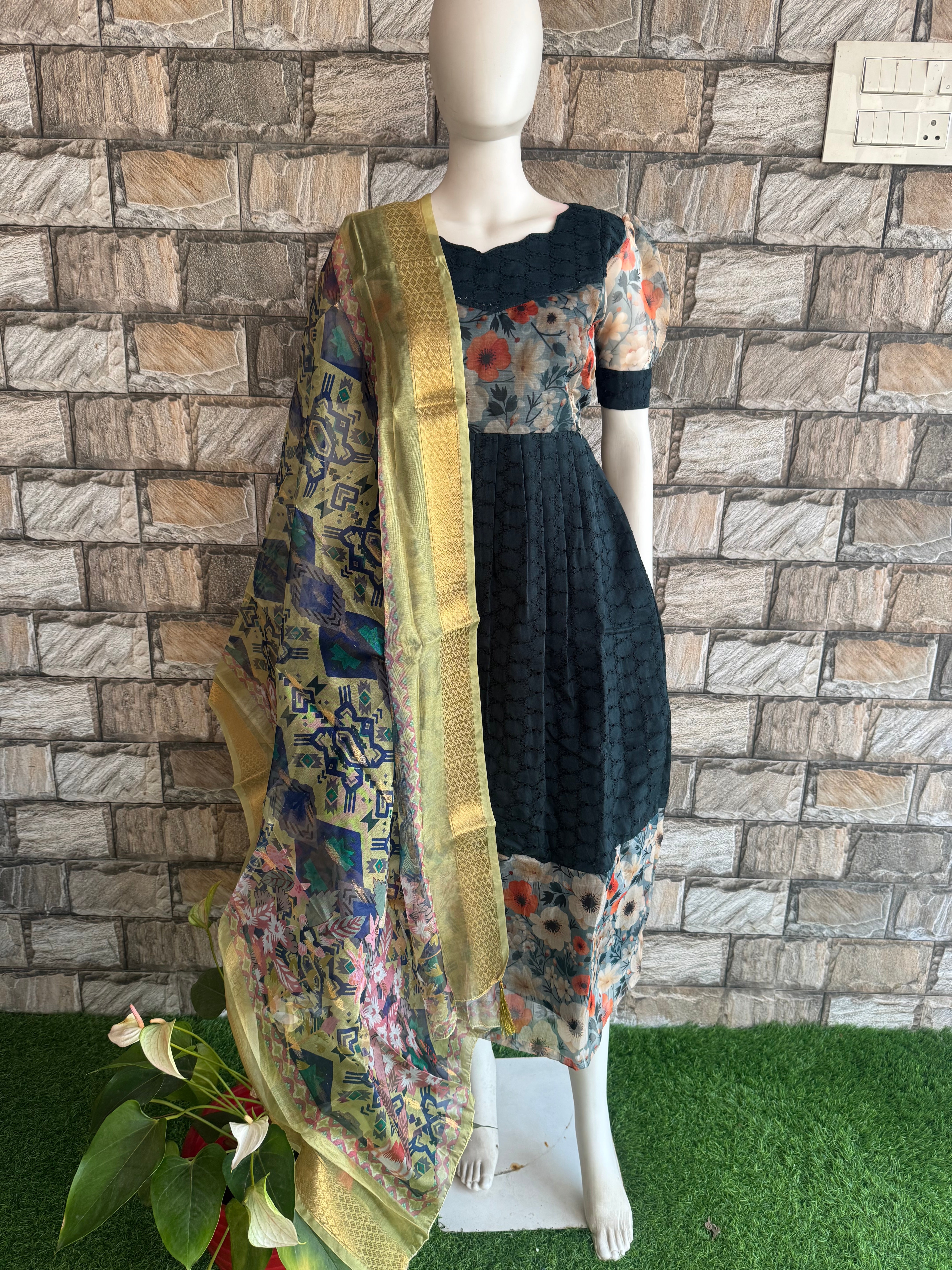 Organza Dupatta for Rama Green Hacoba