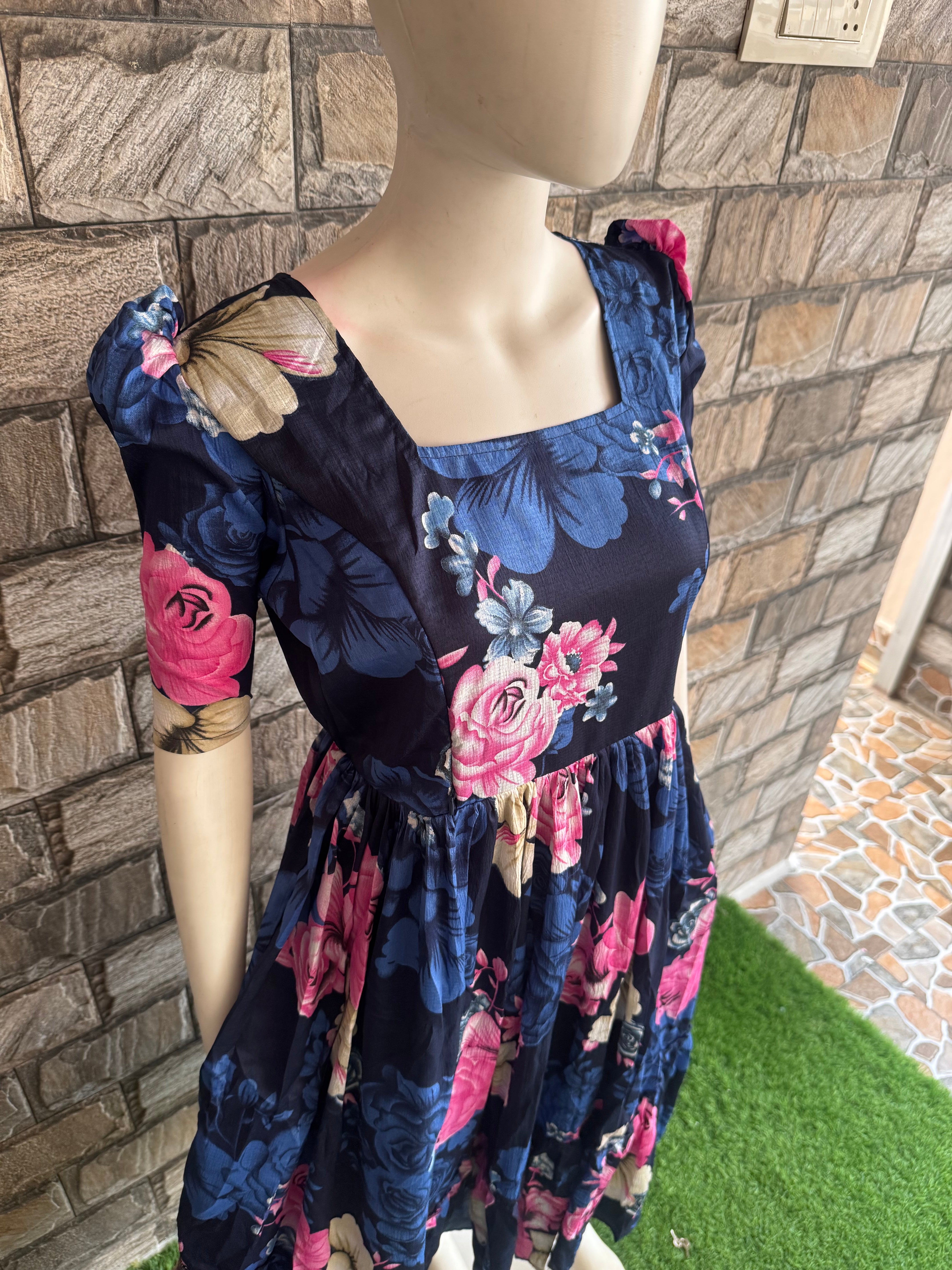 Navy Blue Delta Maternity Maxi