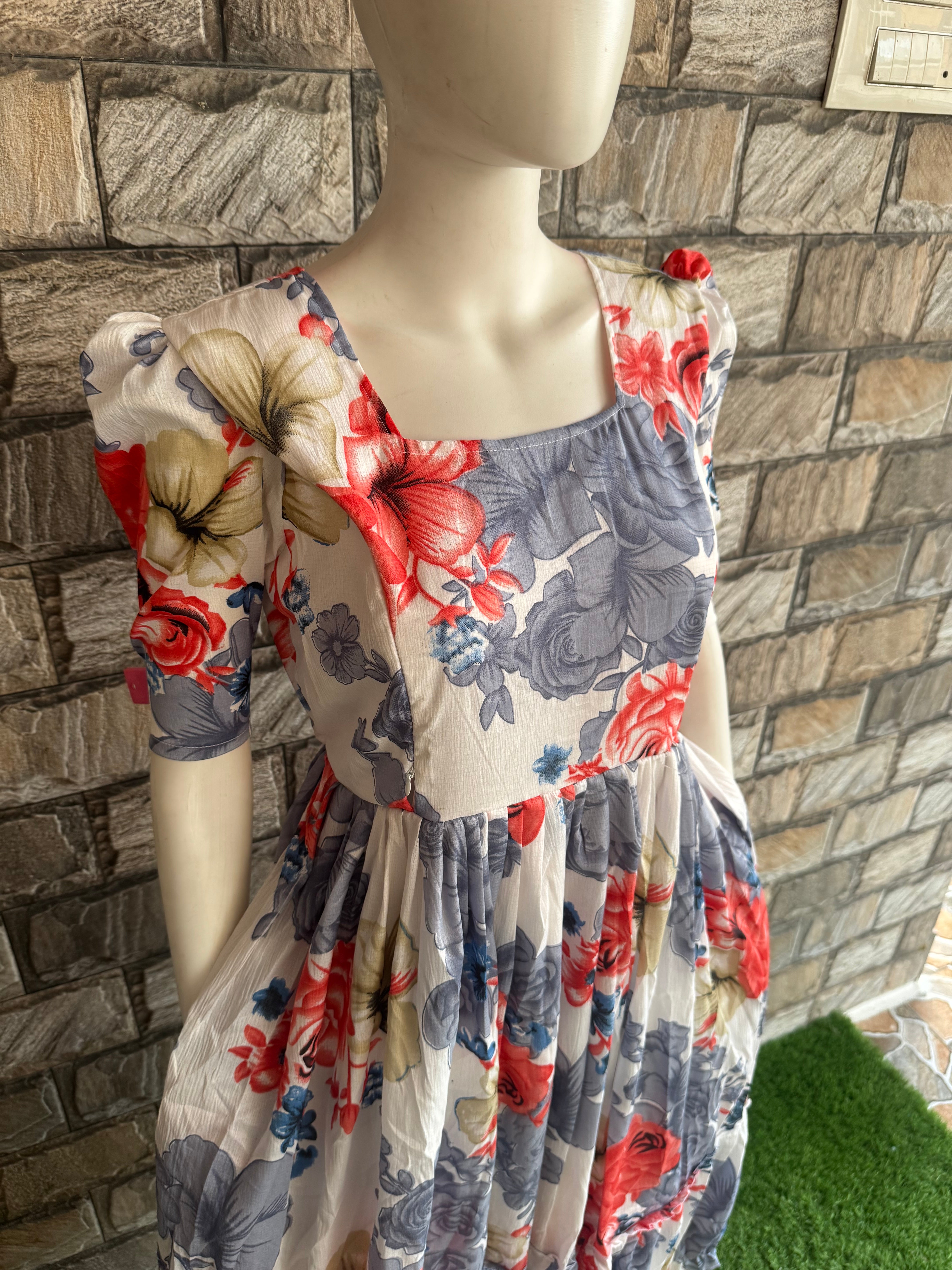 White Delta maternity maxi