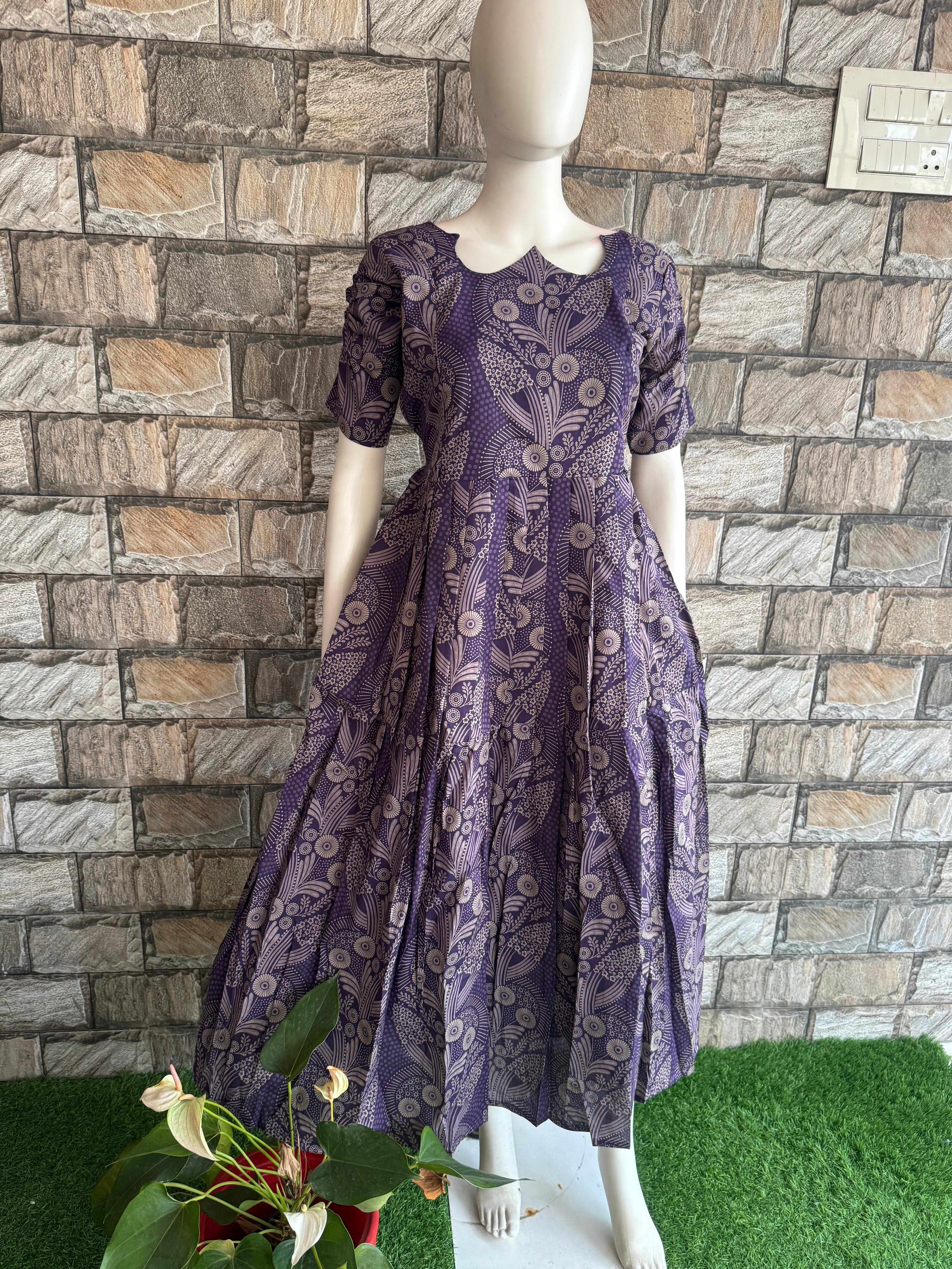 Black Current Mul soft cotton Maxi