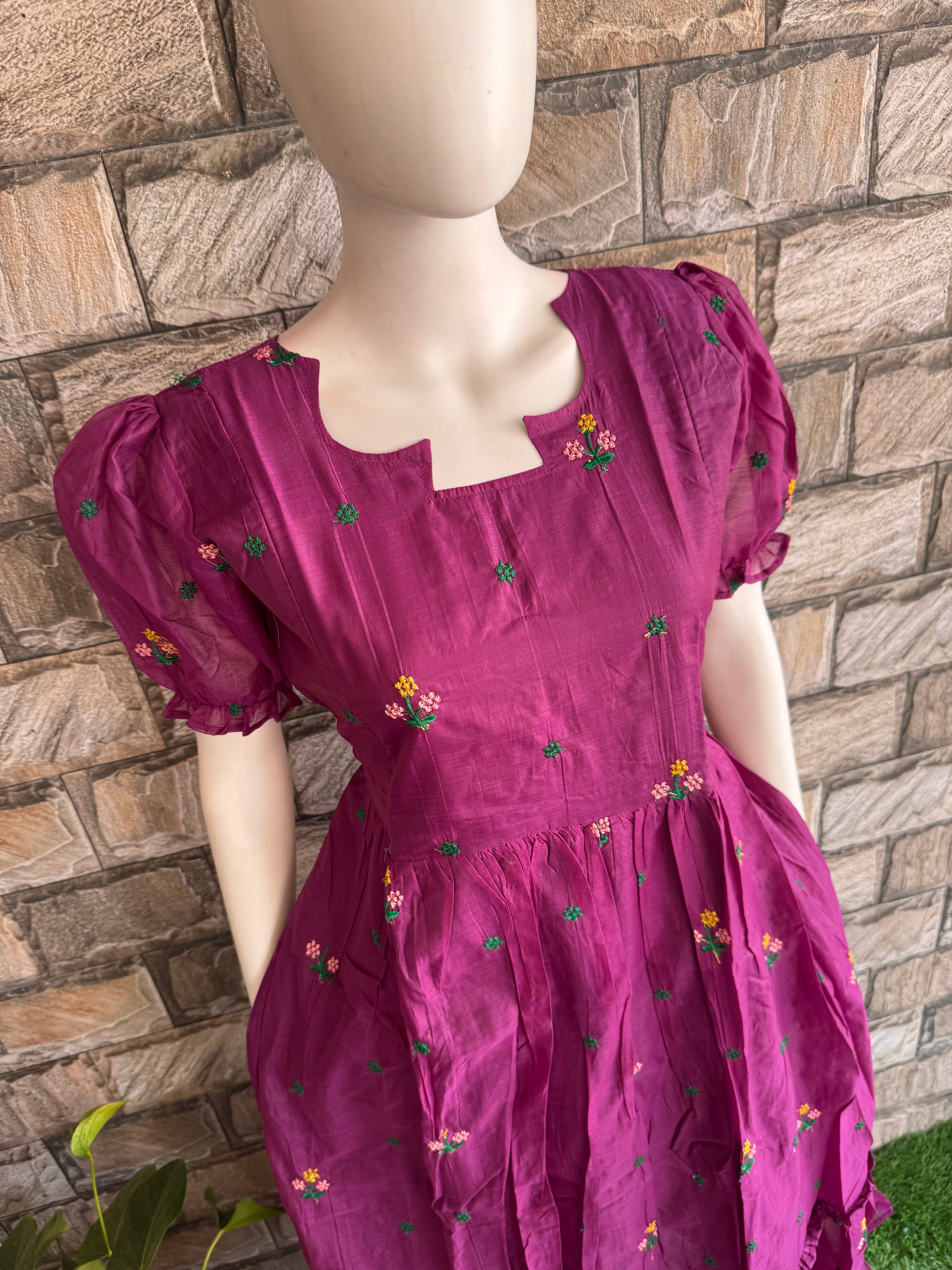 Jamun Mul Chanderi Maternity maxi