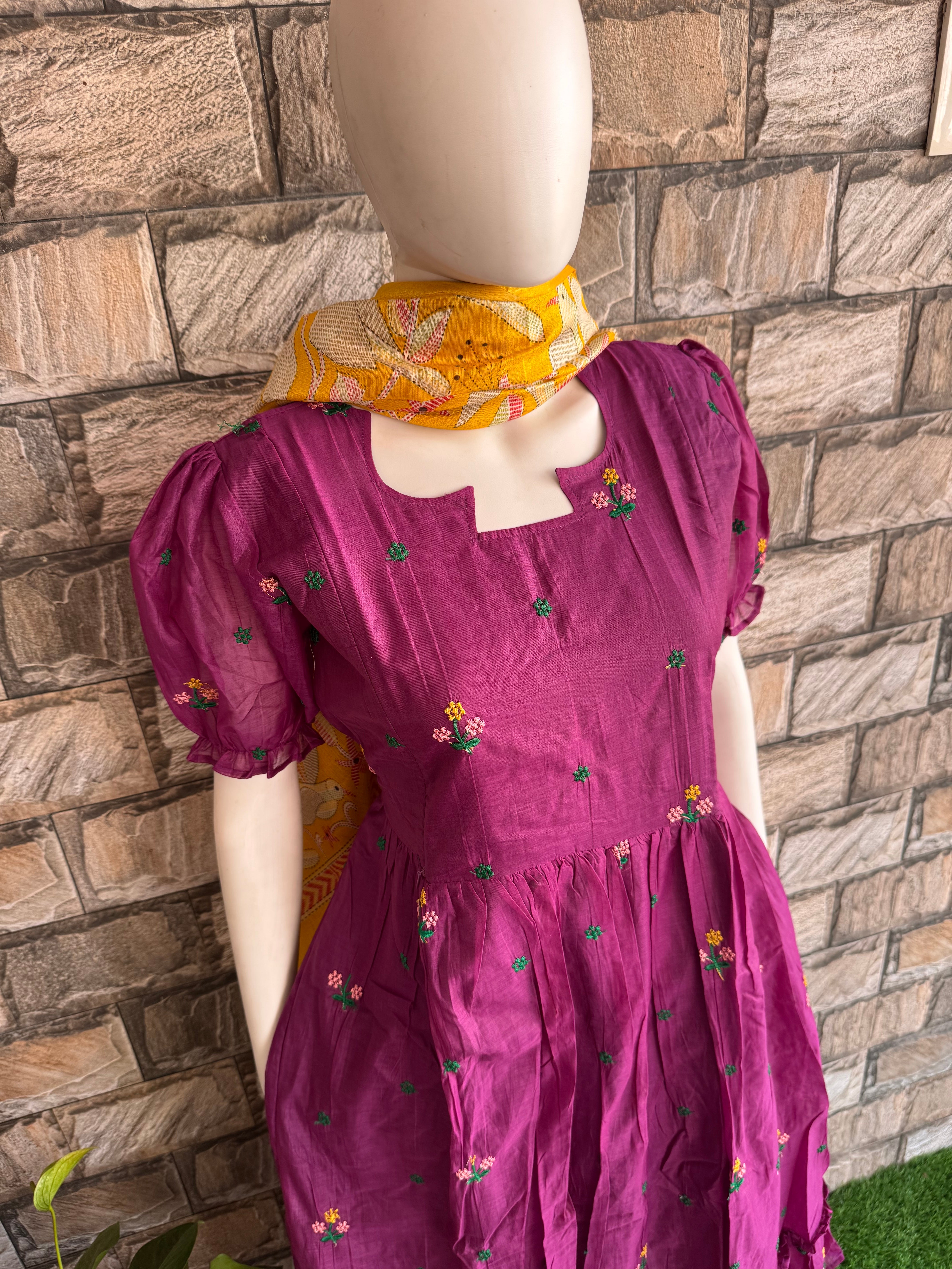 Jamun Mul Chanderi Maternity maxi