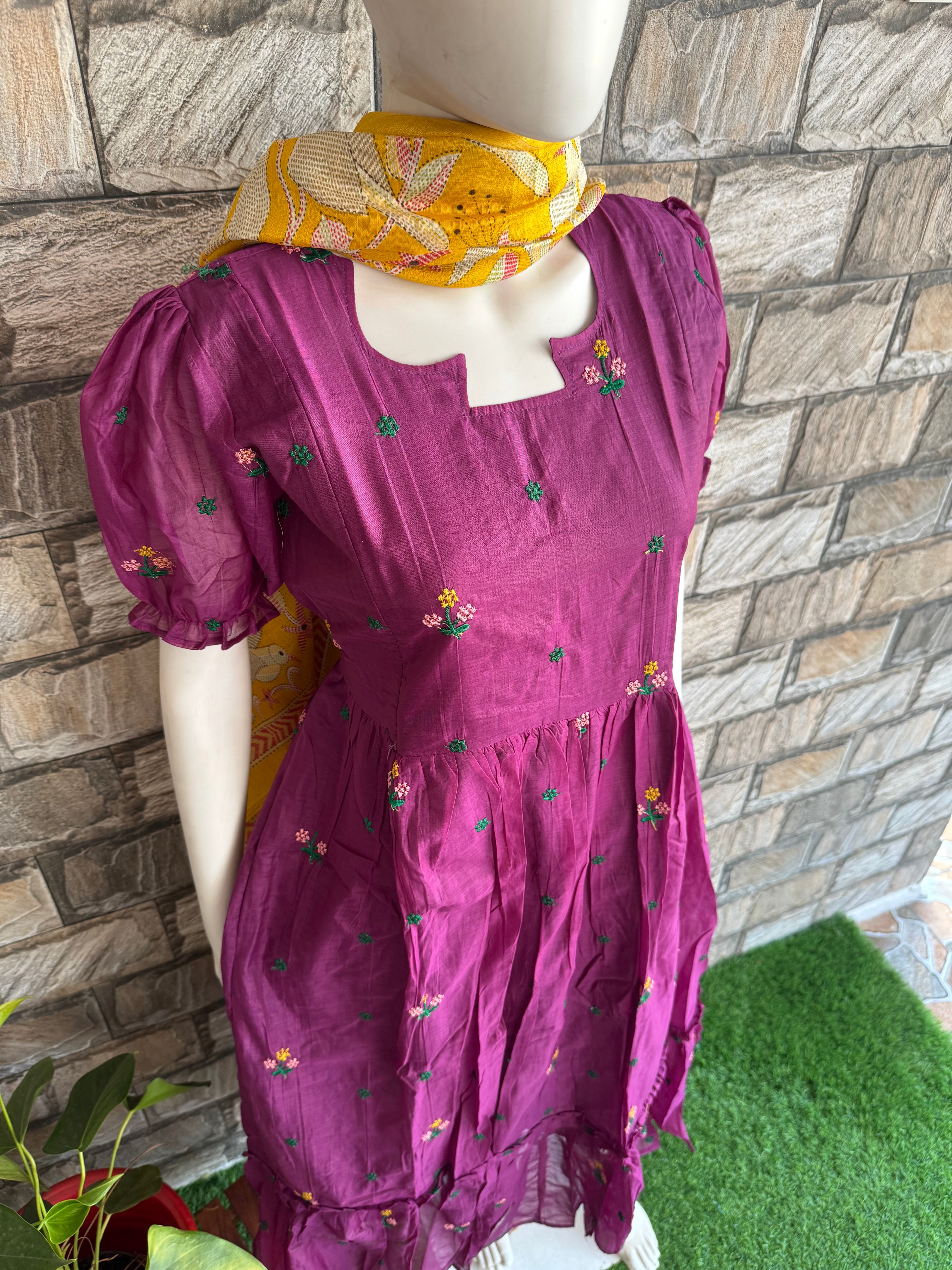 Jamun Mul Chanderi Maternity maxi