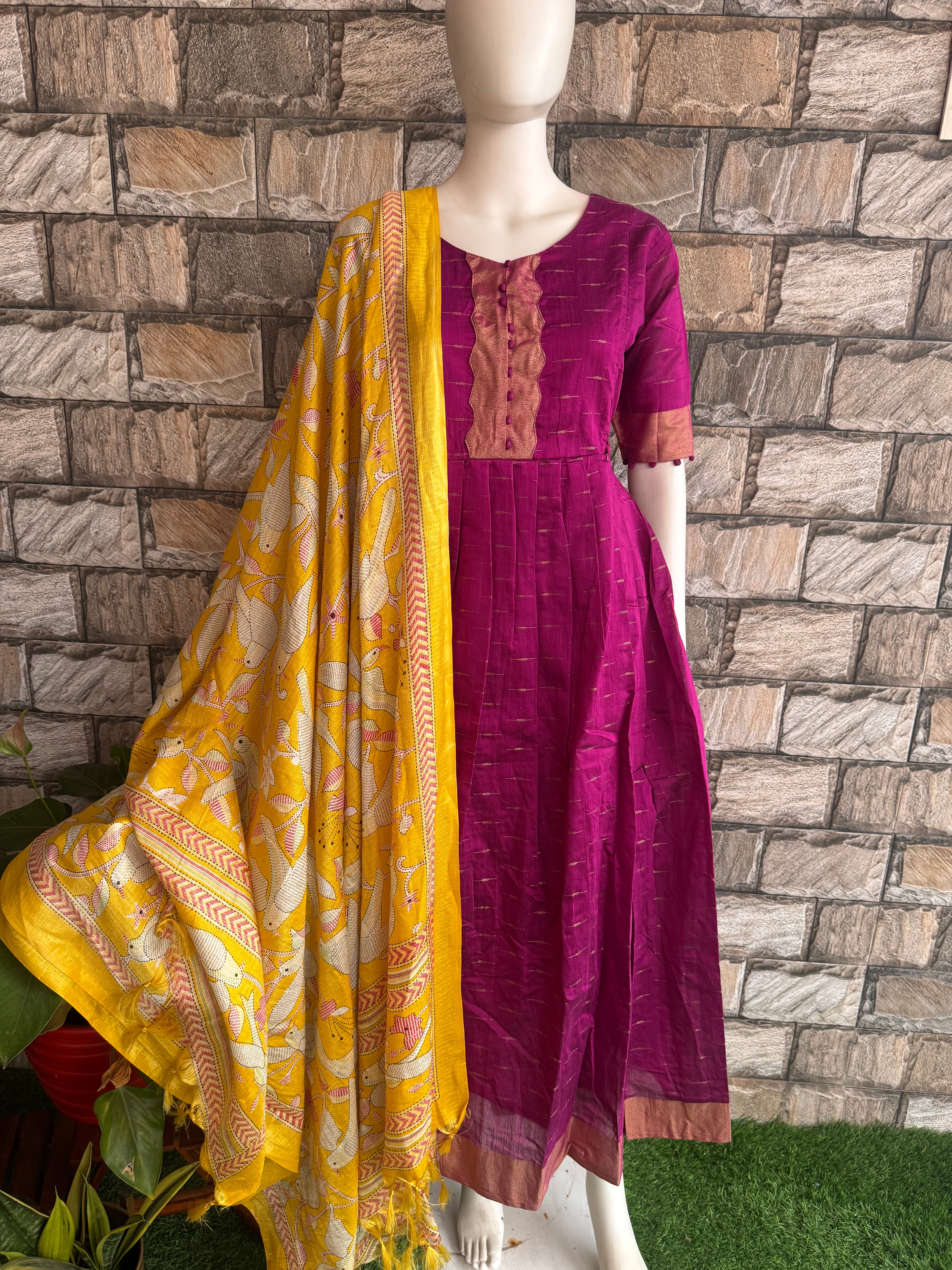 Yellow Khadhi dupatta