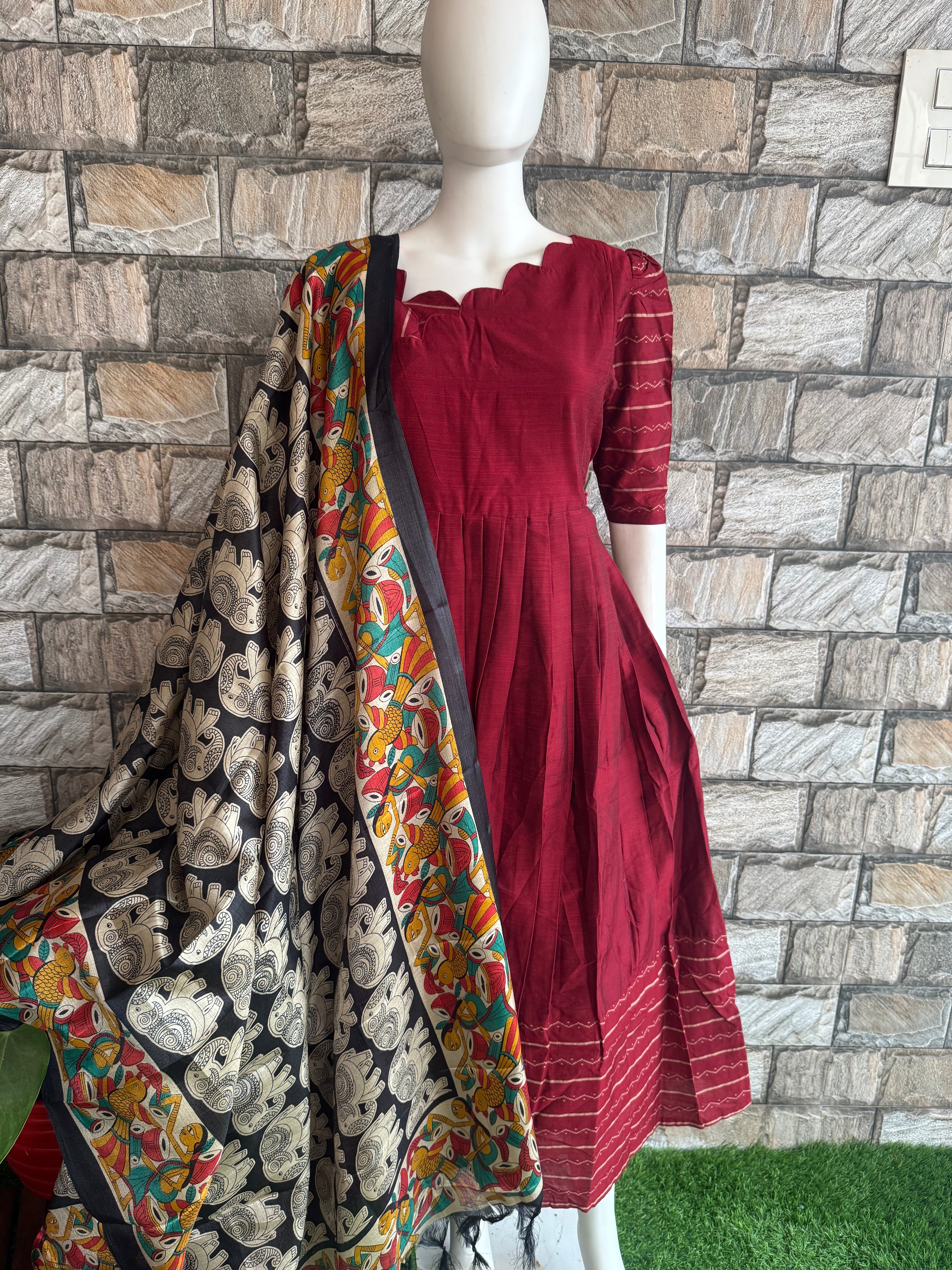 Black poly khadhi dupatta