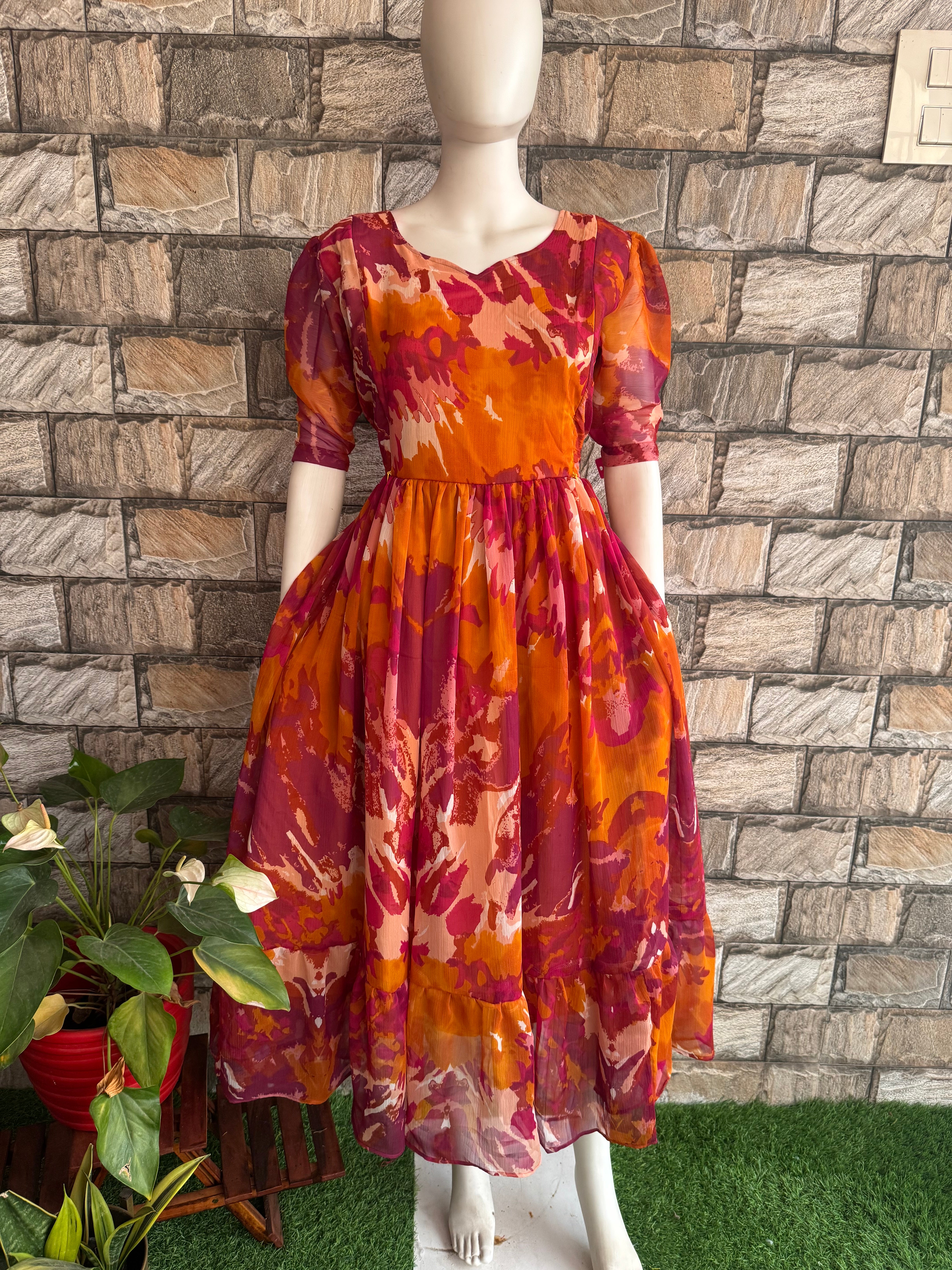 Funky Crush Chiffon Maternity Maxi