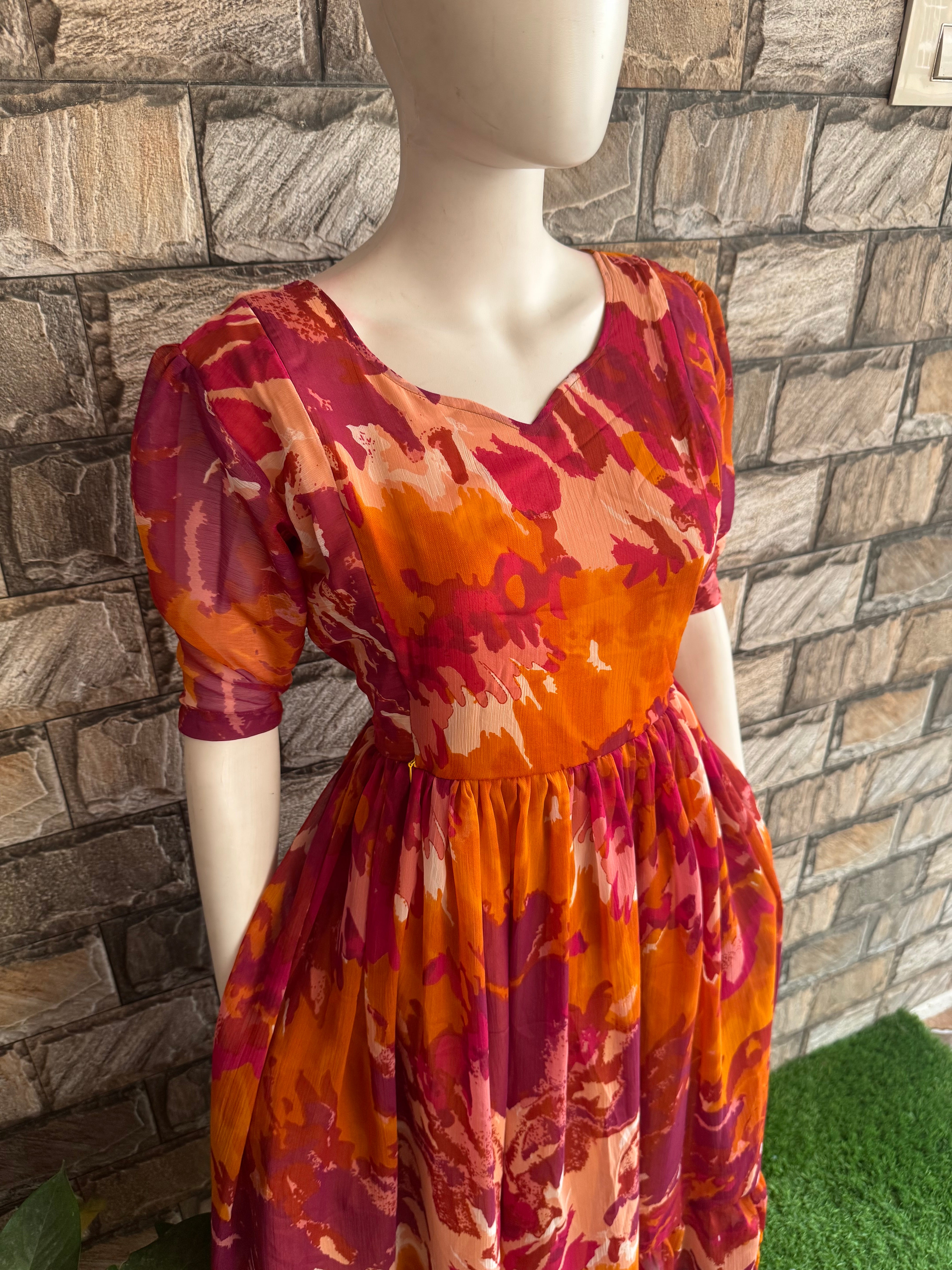 Funky Crush Chiffon Maternity Maxi