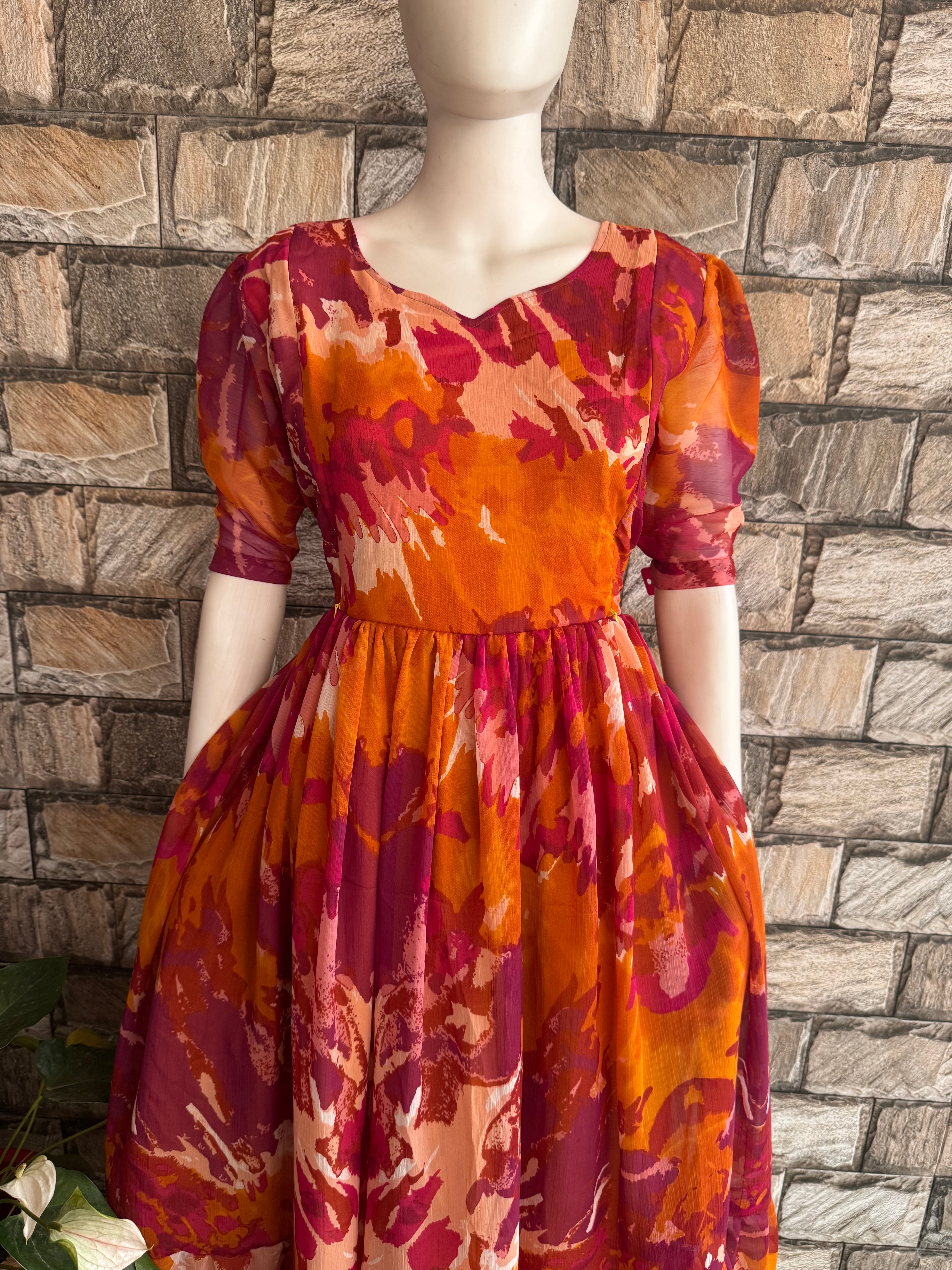 Funky Crush Chiffon Maternity Maxi