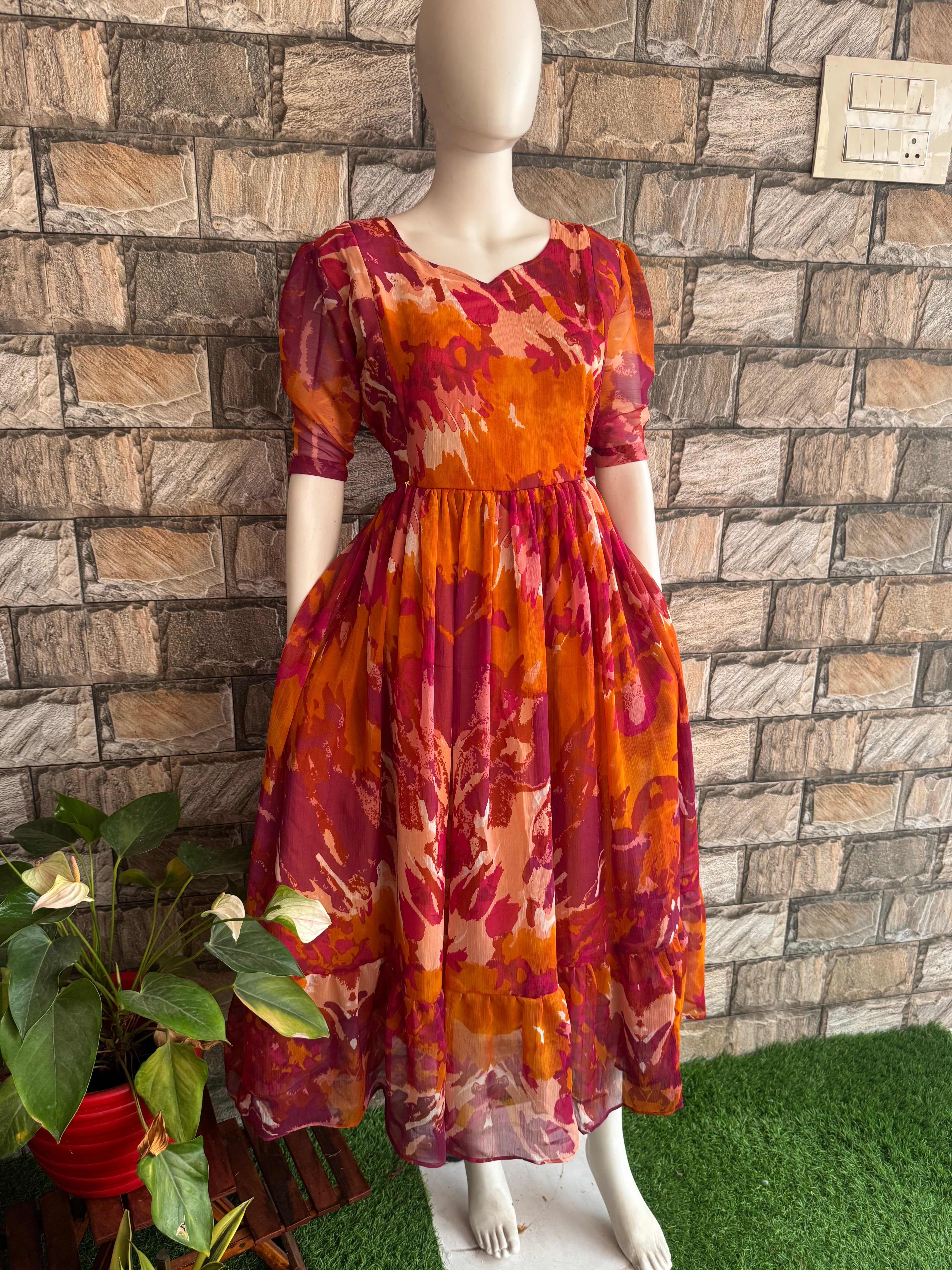 Funky Crush Chiffon Maternity Maxi