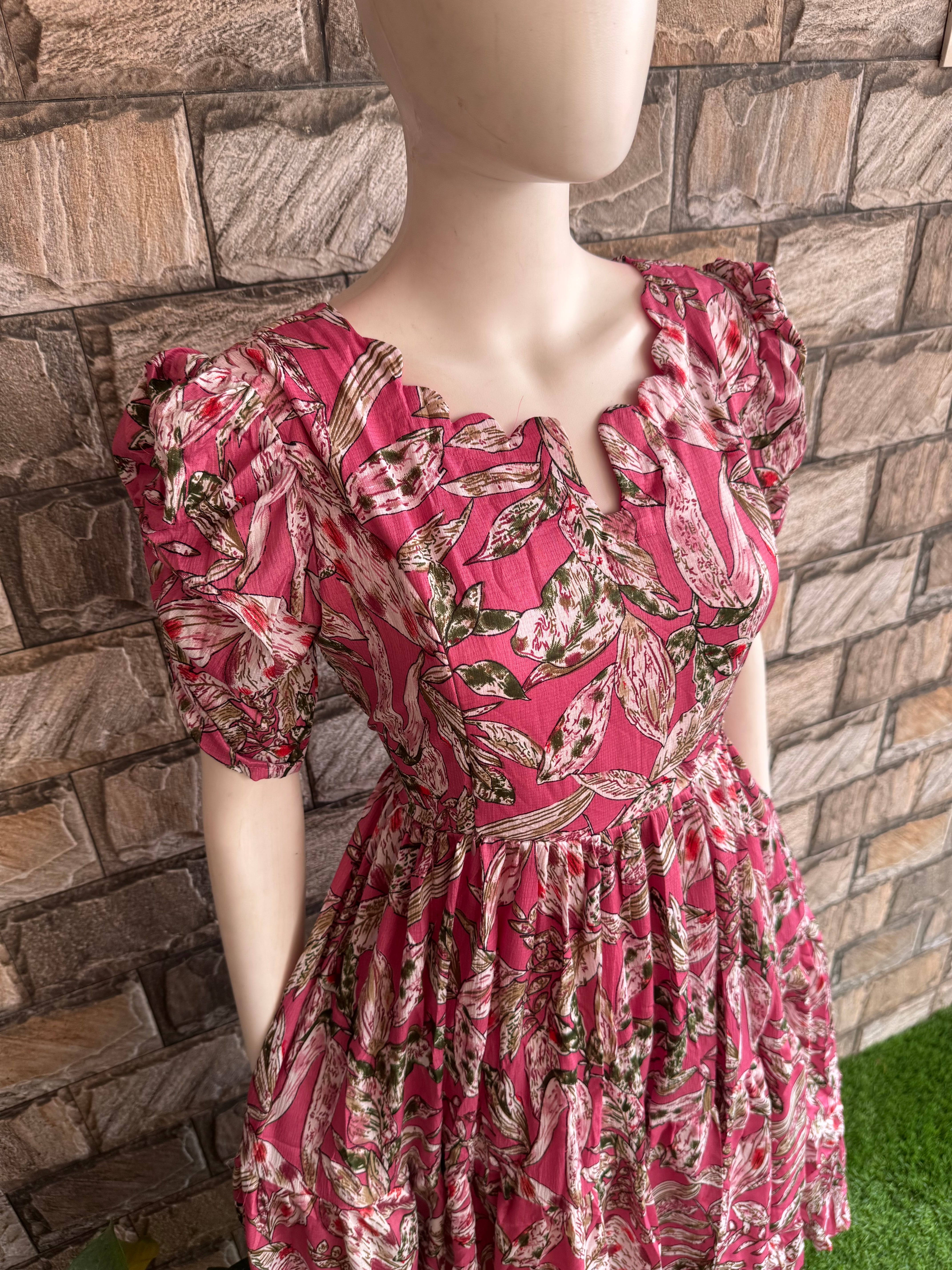 Peach Delta crepe Maternity Maxi