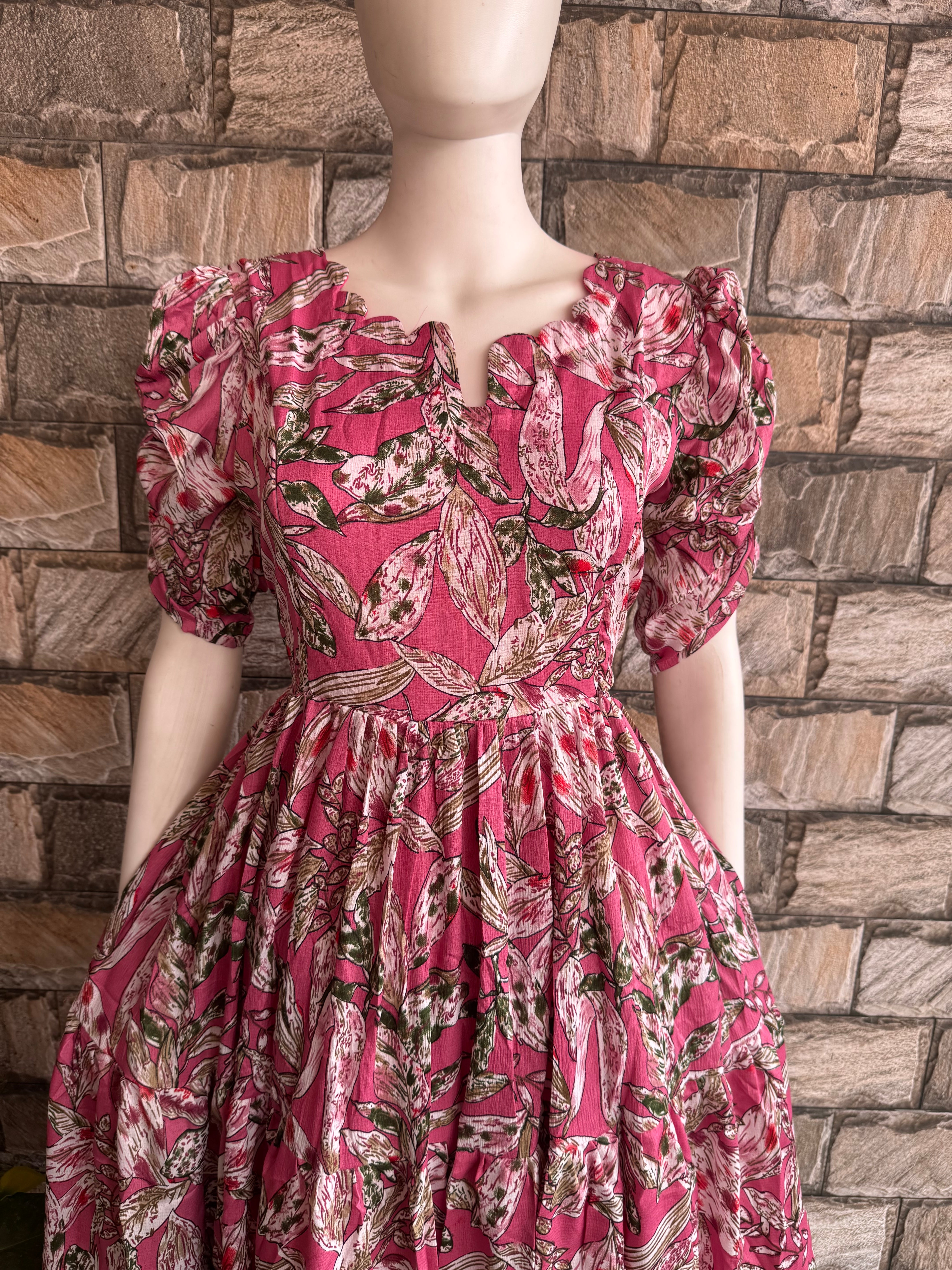 Peach Delta crepe Maternity Maxi