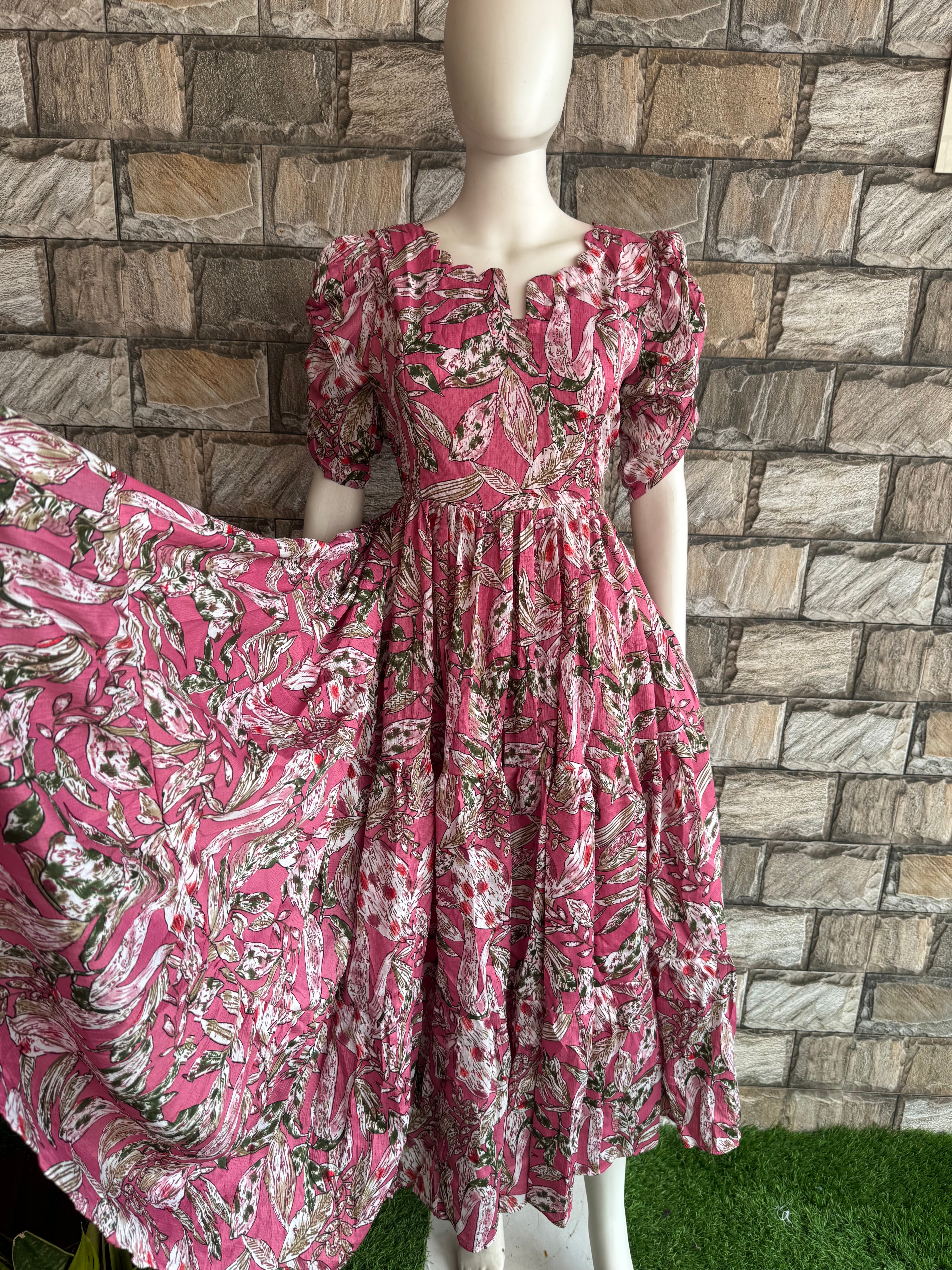 Peach Delta crepe Maternity Maxi