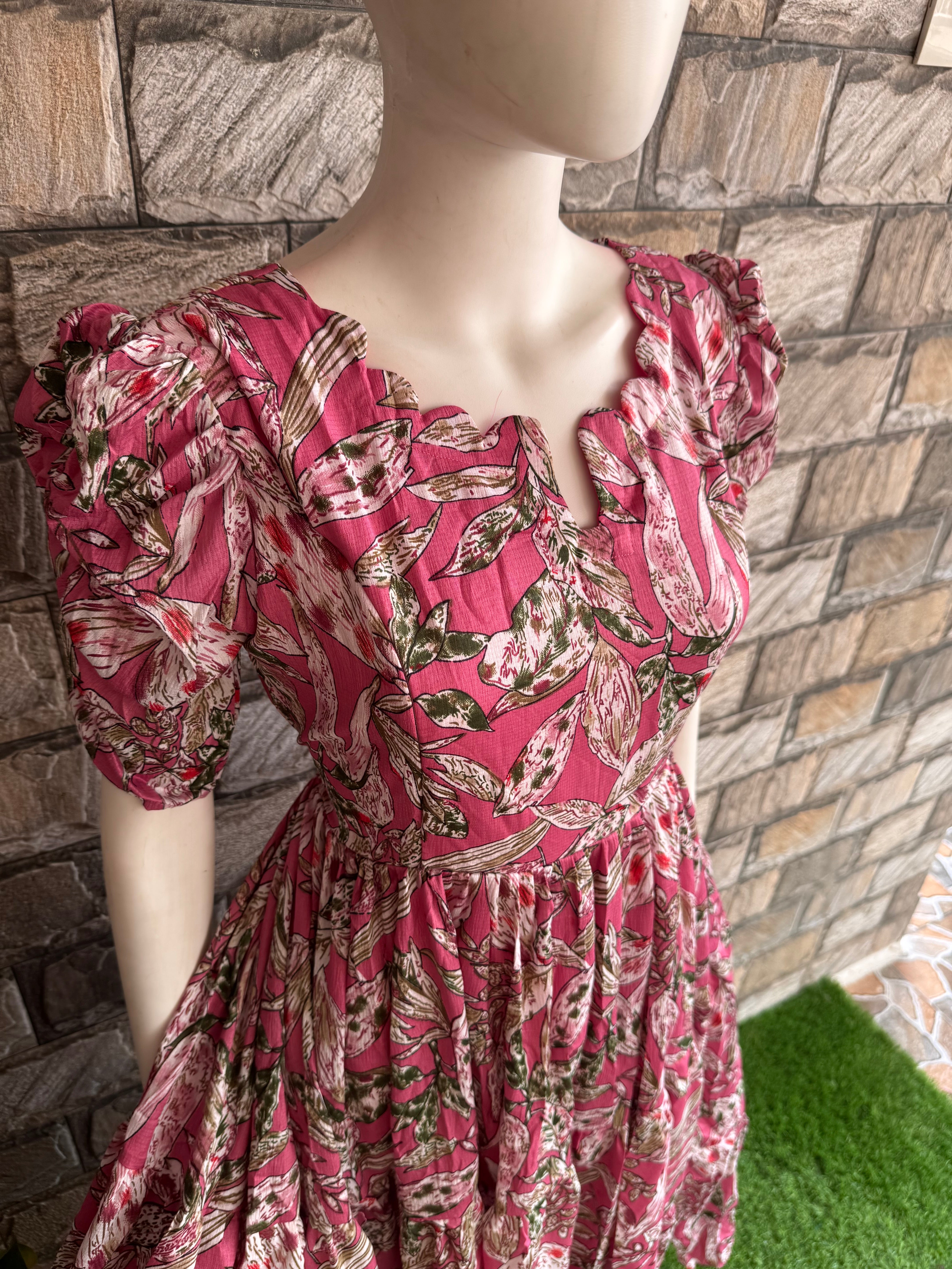 Peach Delta crepe Maternity Maxi