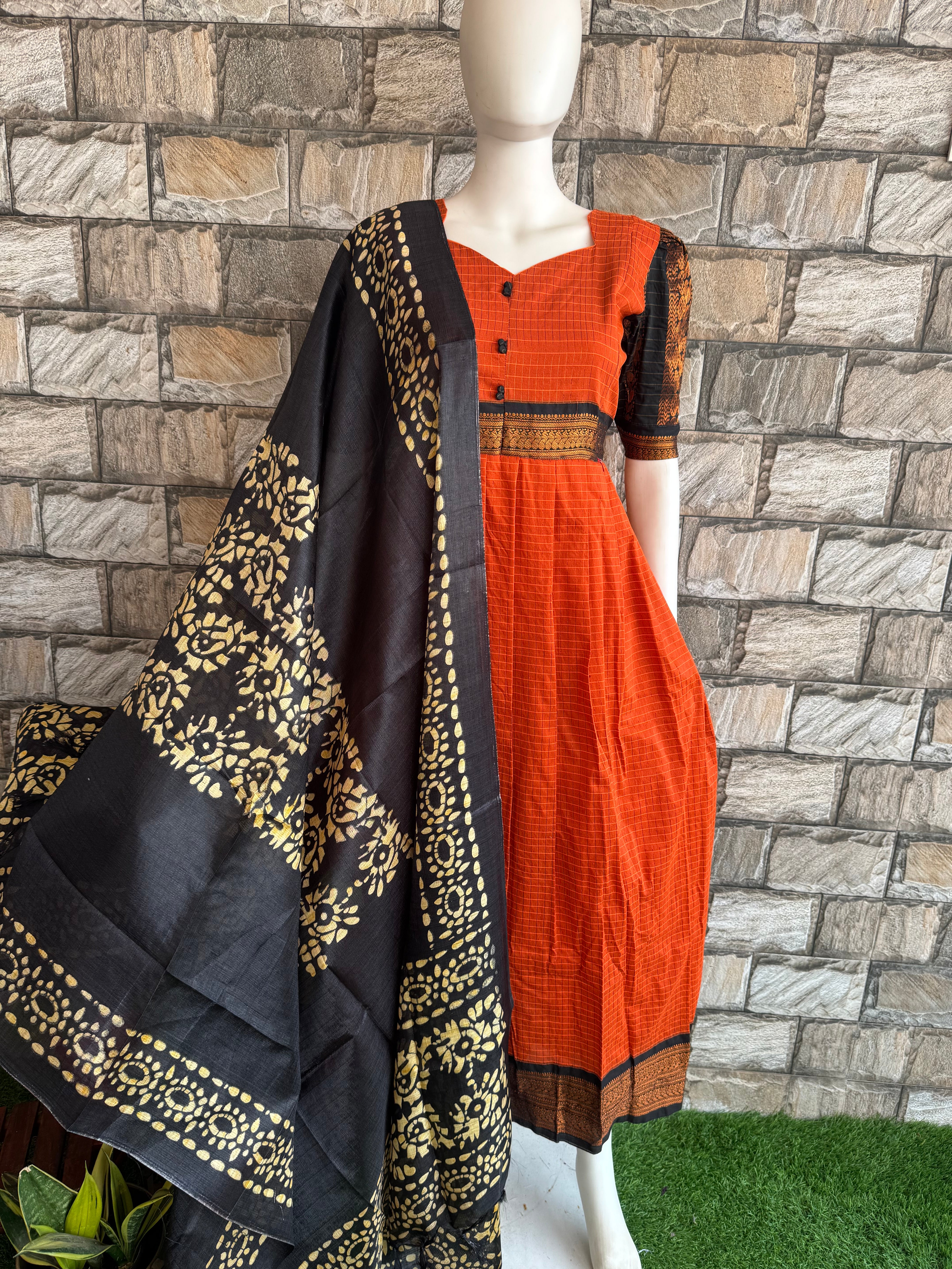 Black poly Khadhi Dupatta