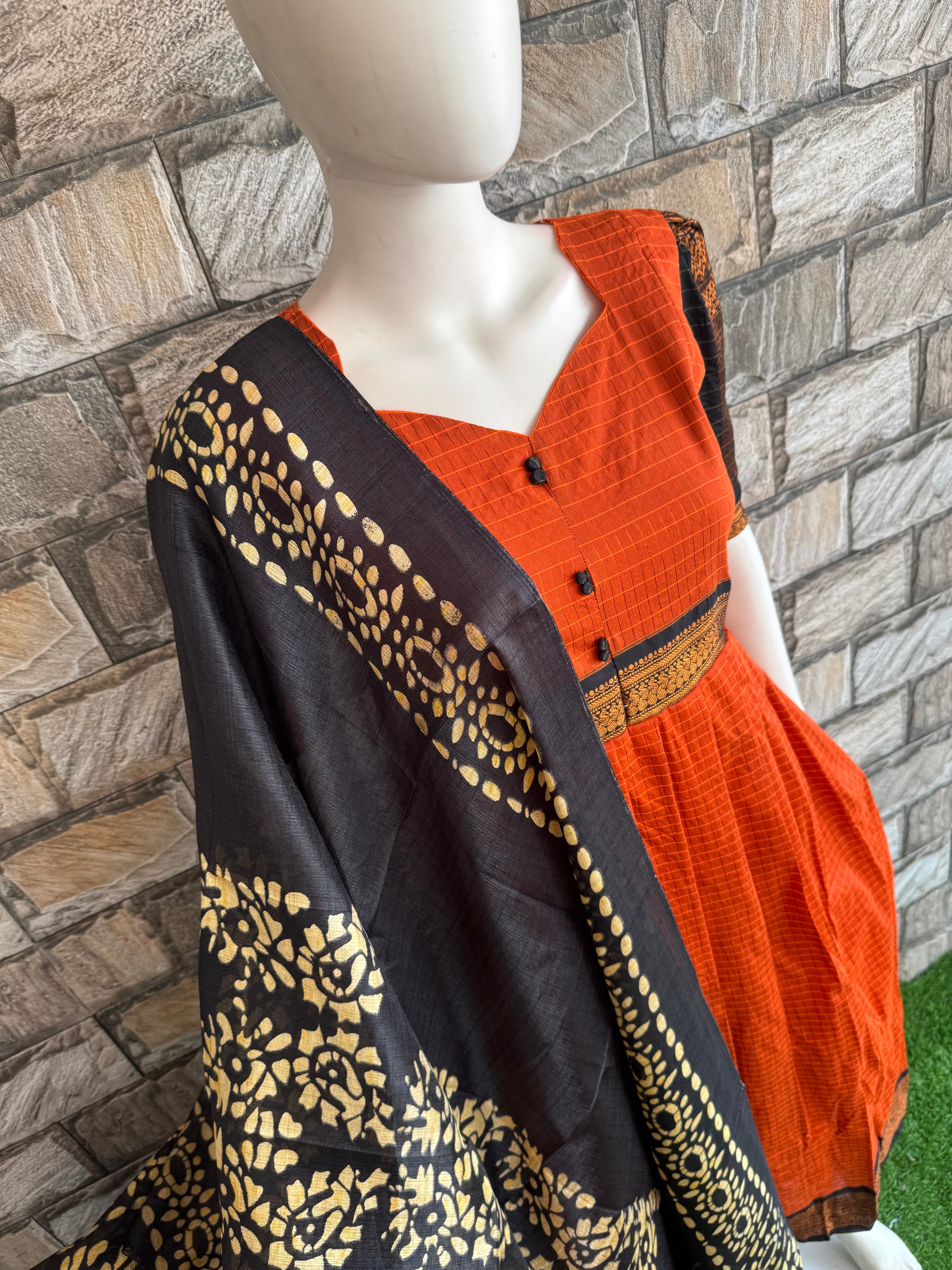 Black poly Khadhi Dupatta
