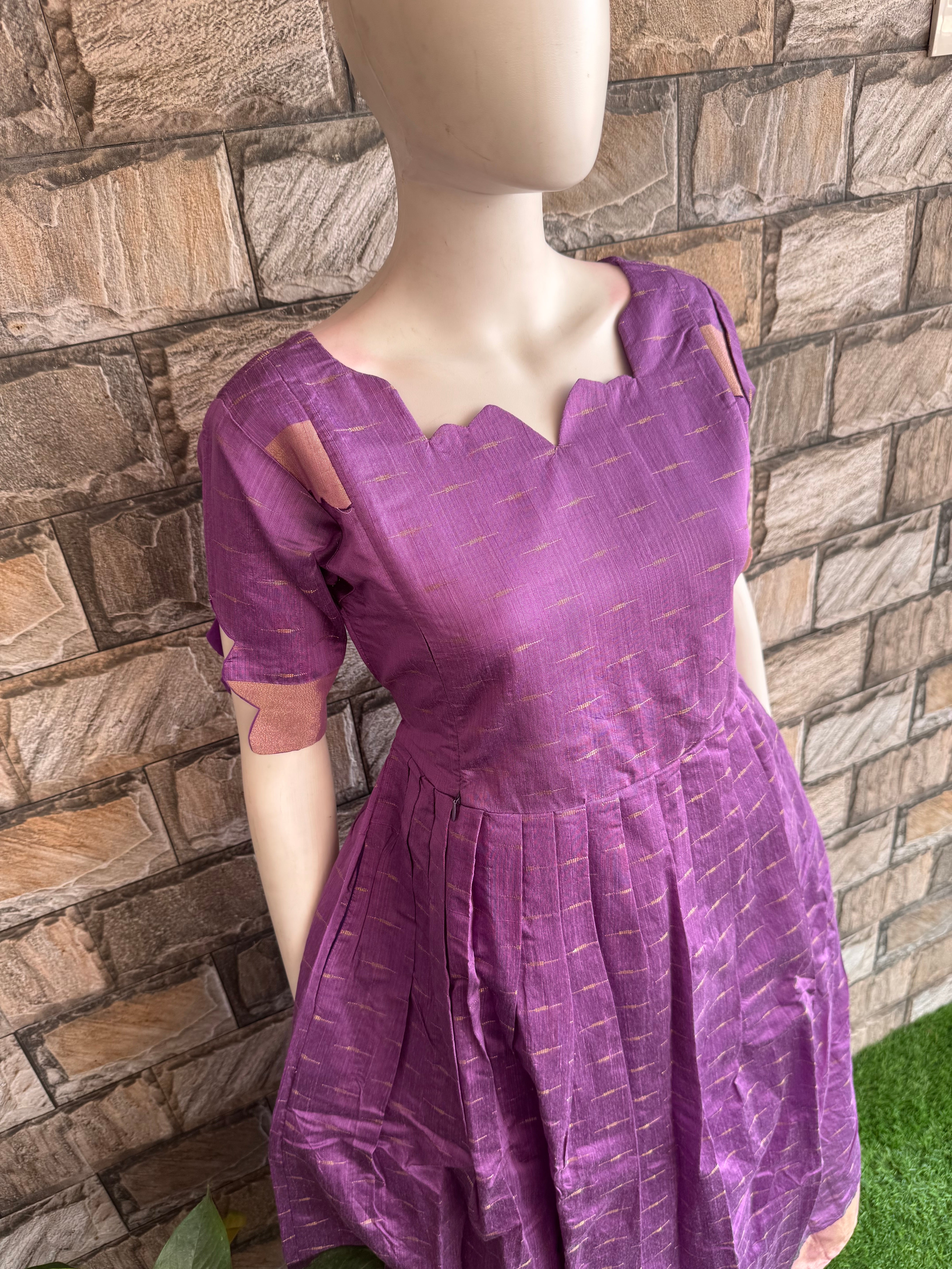 Lilac Raw silk maternity maxi