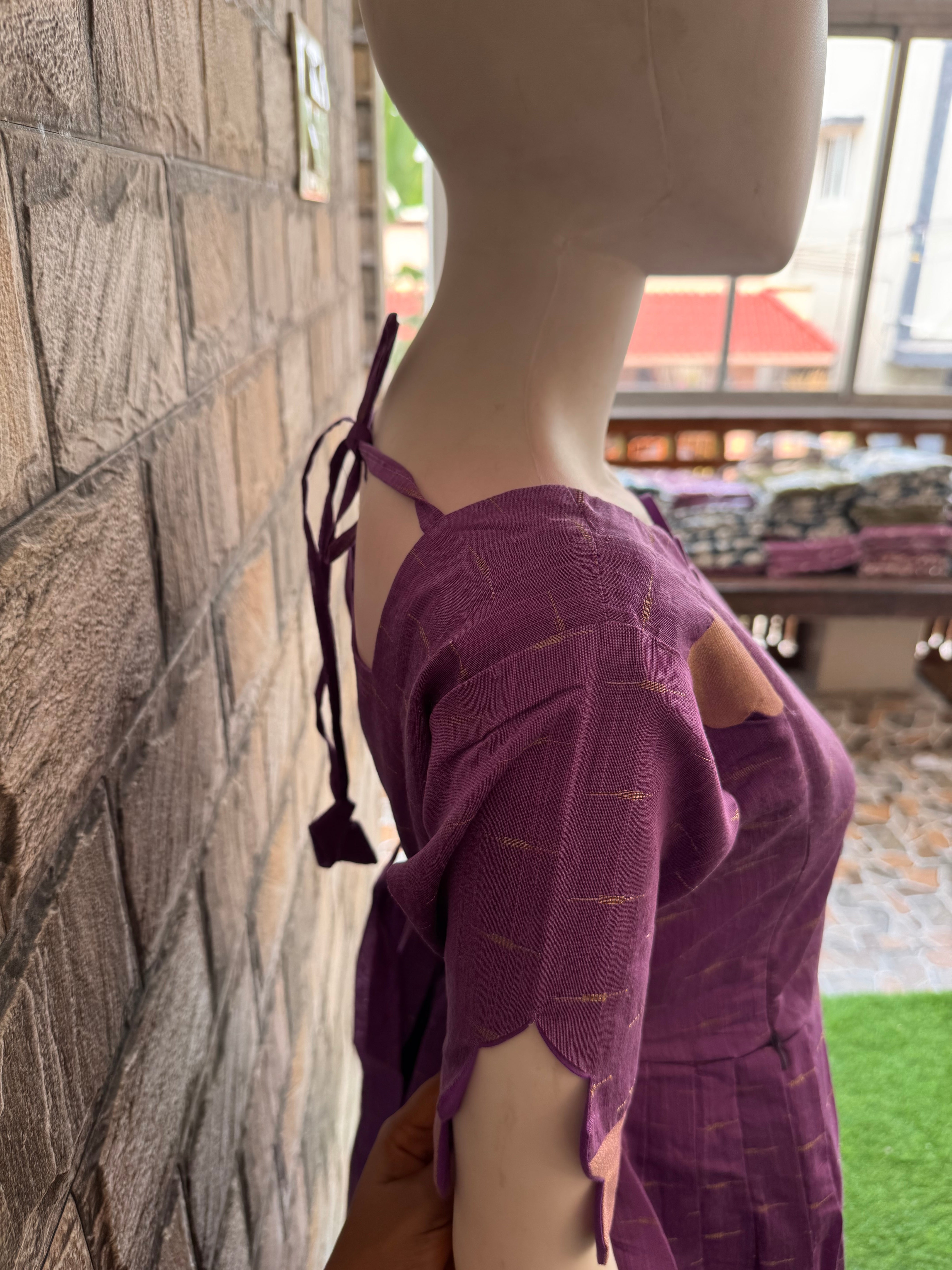 Lilac Raw silk maternity maxi