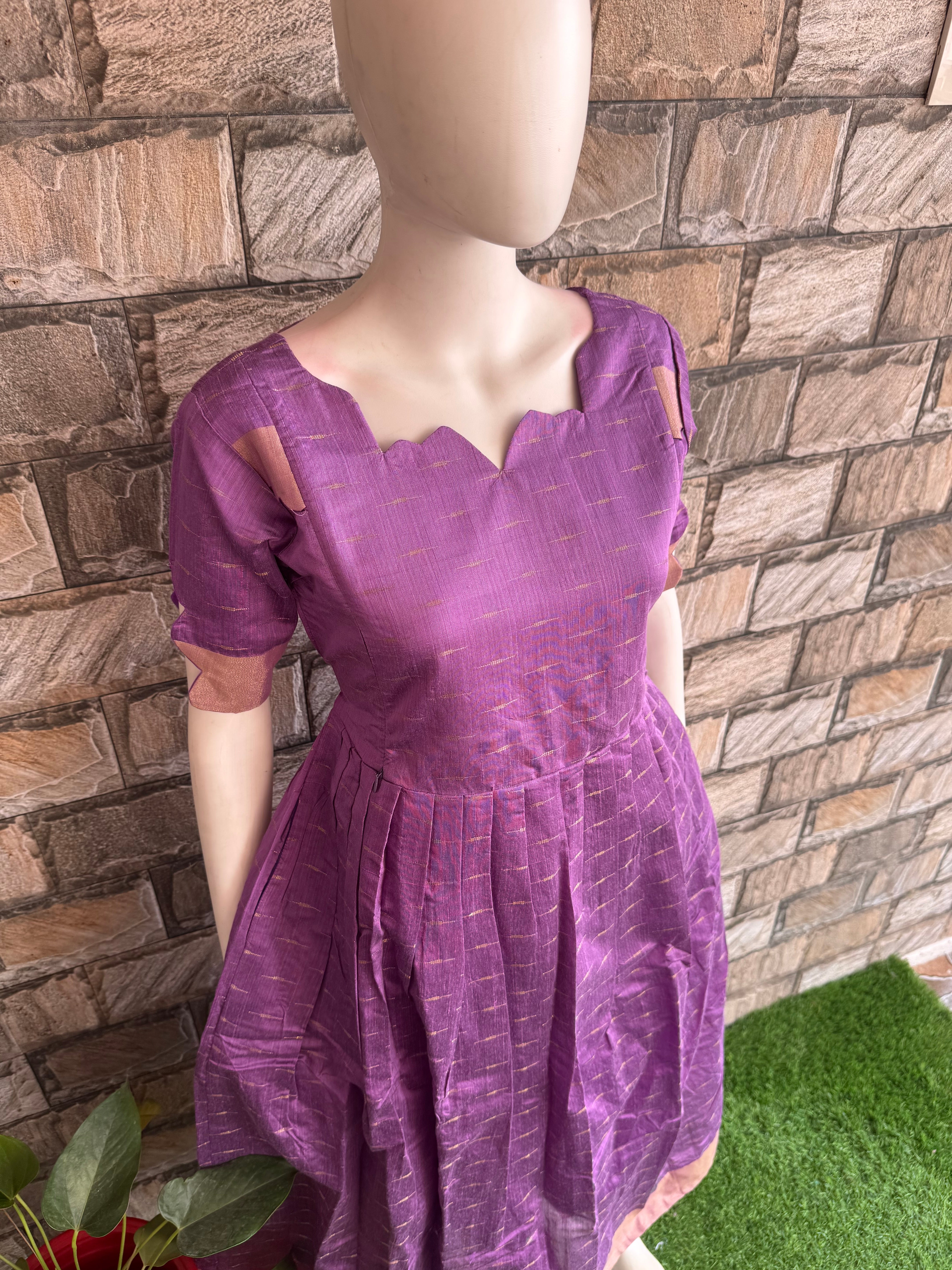 Lilac Raw silk maternity maxi