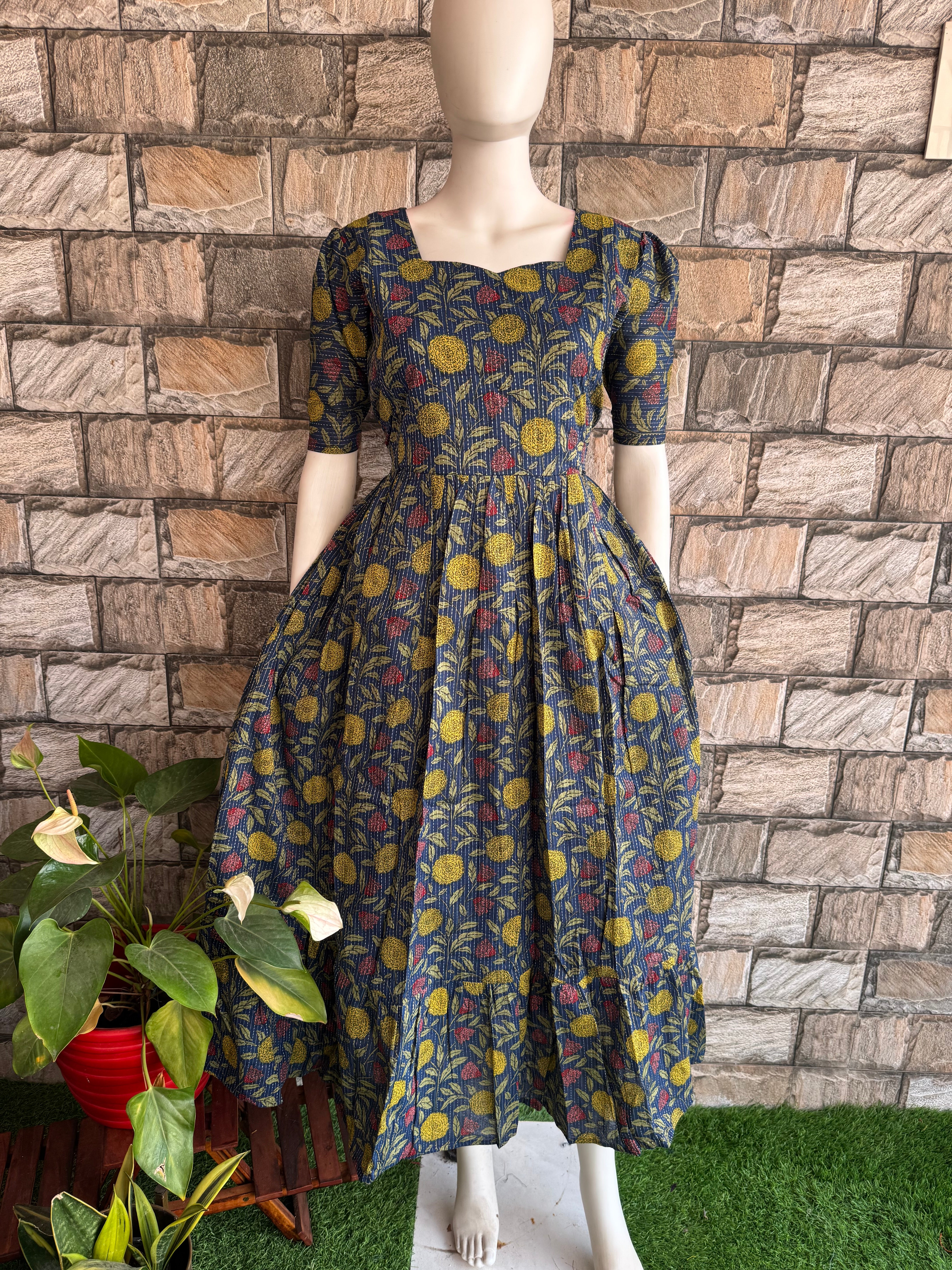 Lolita - Teal blue Maternity Maxi