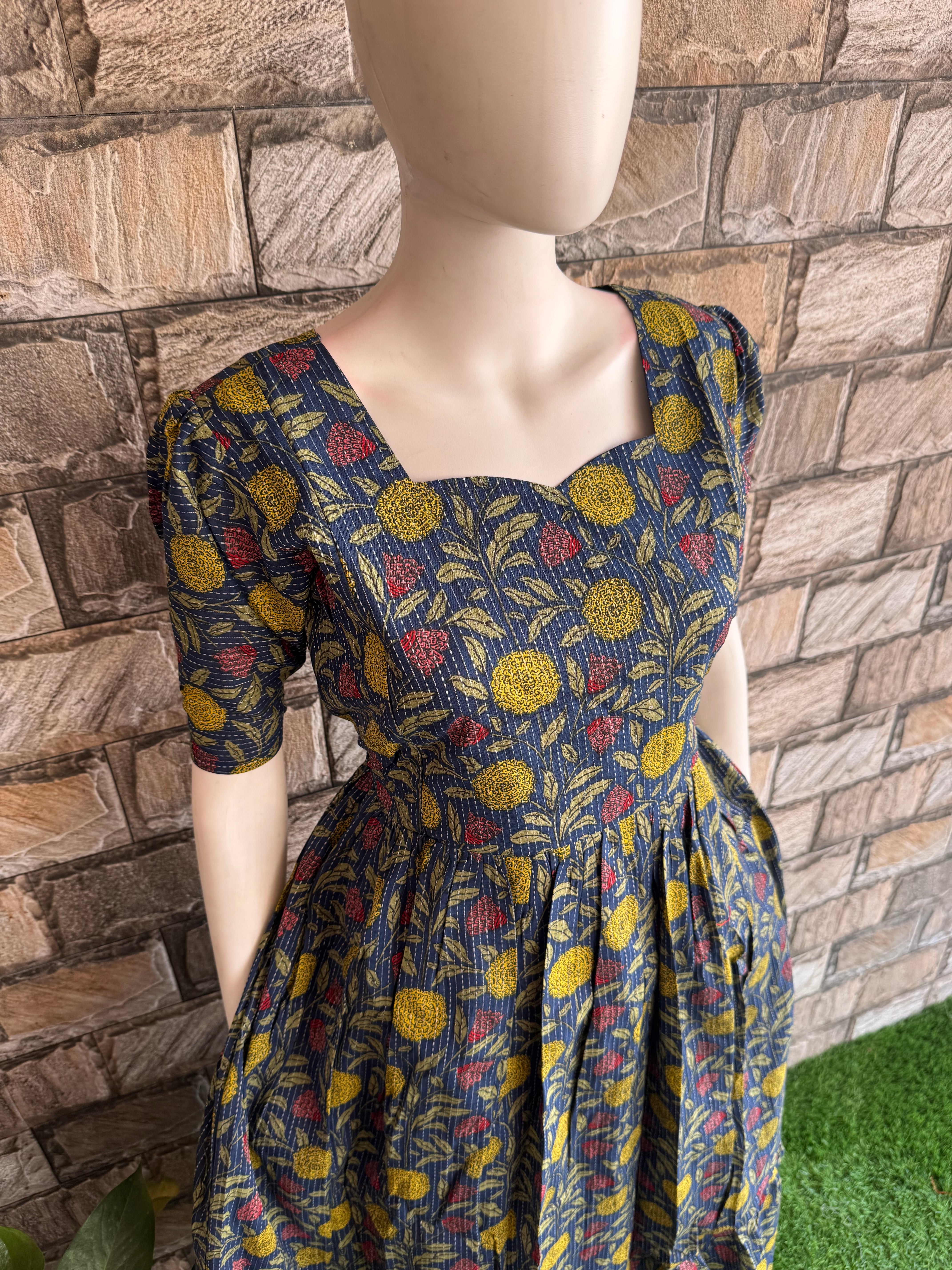 Lolita - Teal blue Maternity Maxi