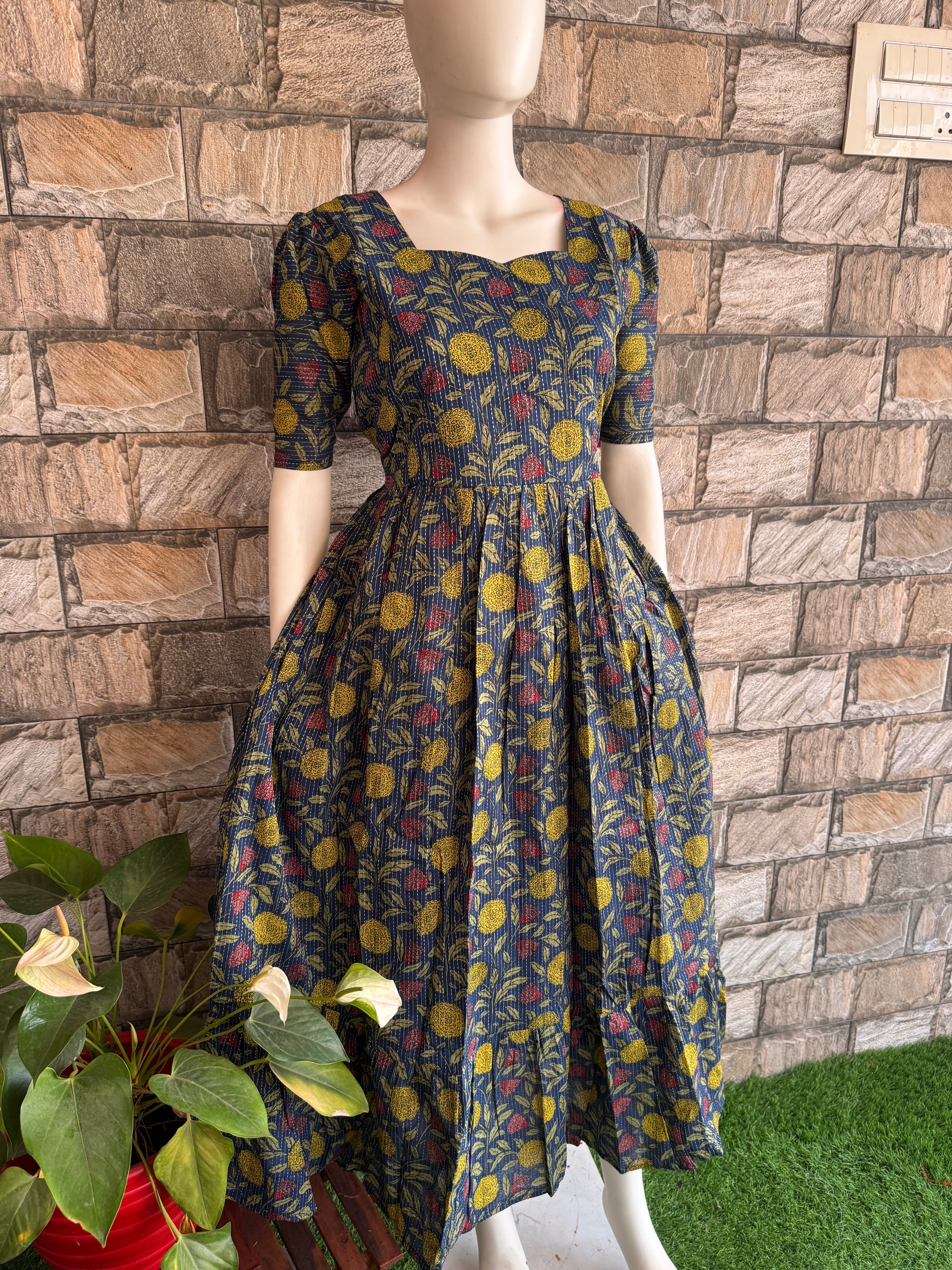 Lolita - Teal blue Maternity Maxi