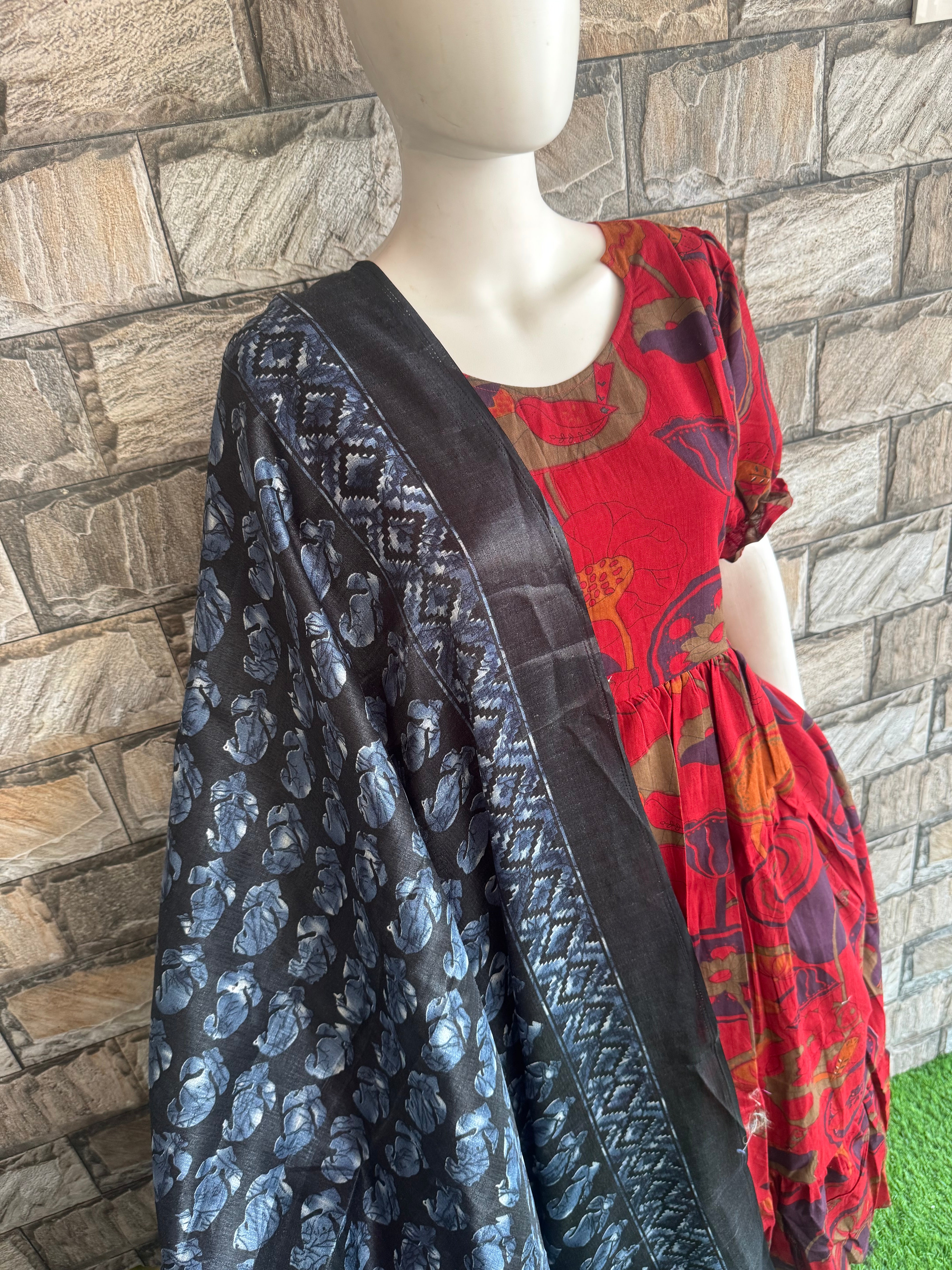 Black poly khadhi dupatta
