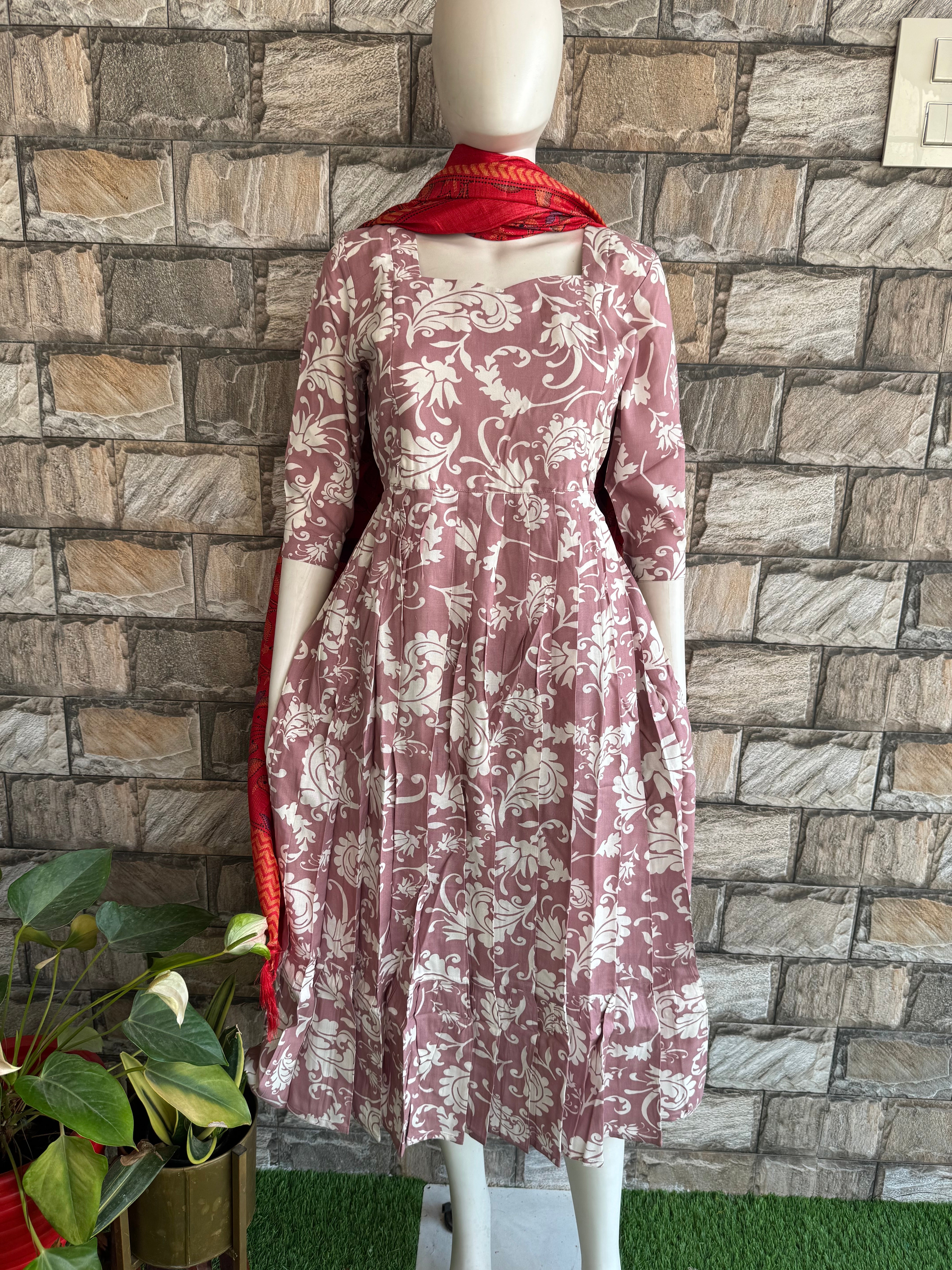 Peel shade Kalamkari Maternity Maxi