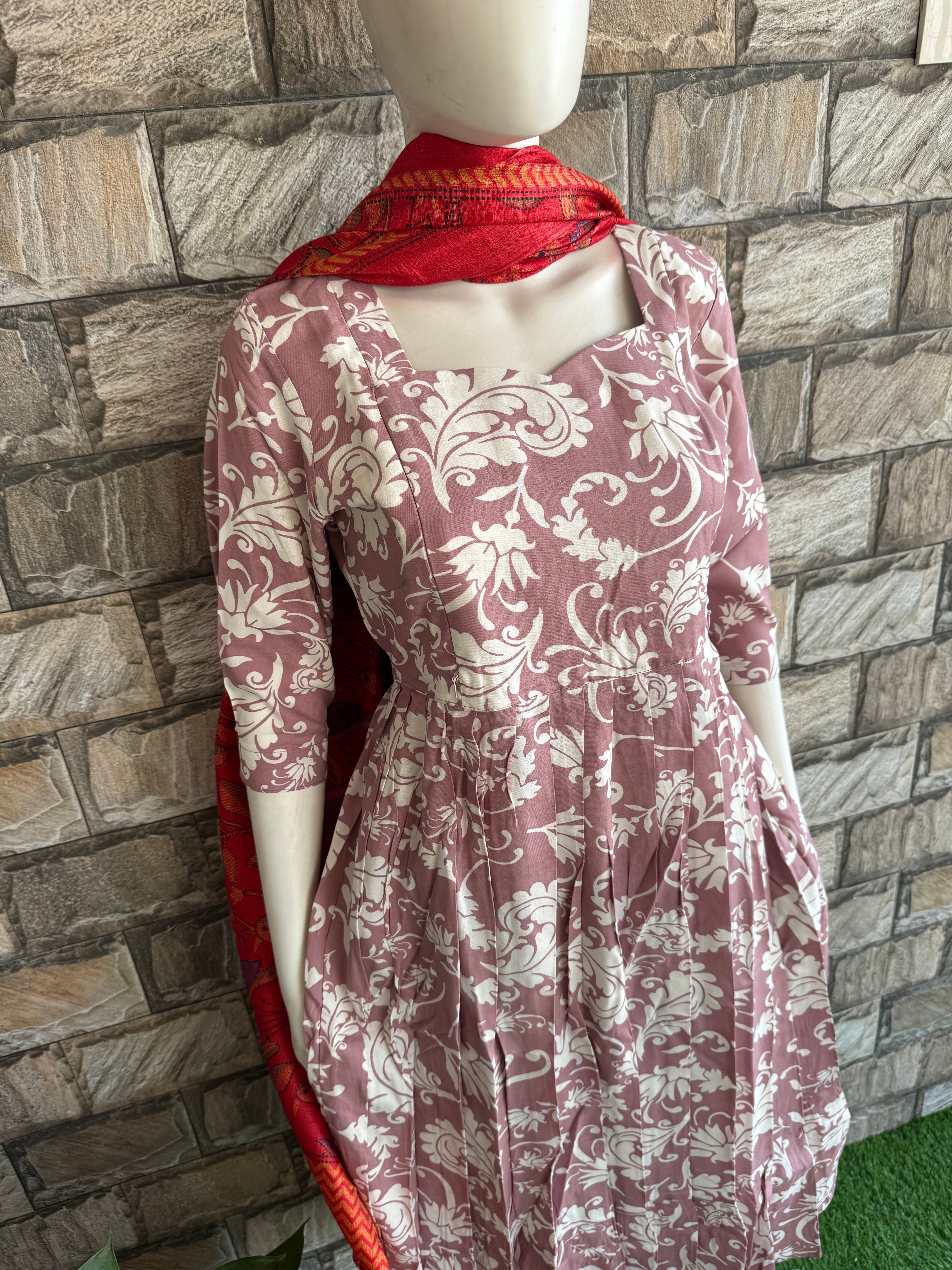 Peel shade Kalamkari Maternity Maxi